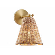 1-Light Wall Sconce in Natural Brass (Set of 2)