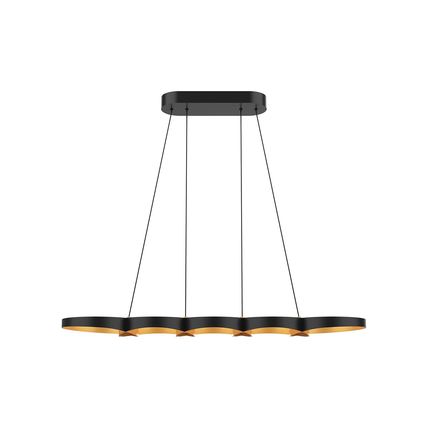 Maestro 38-in Black/Gold LED Linear Pendant