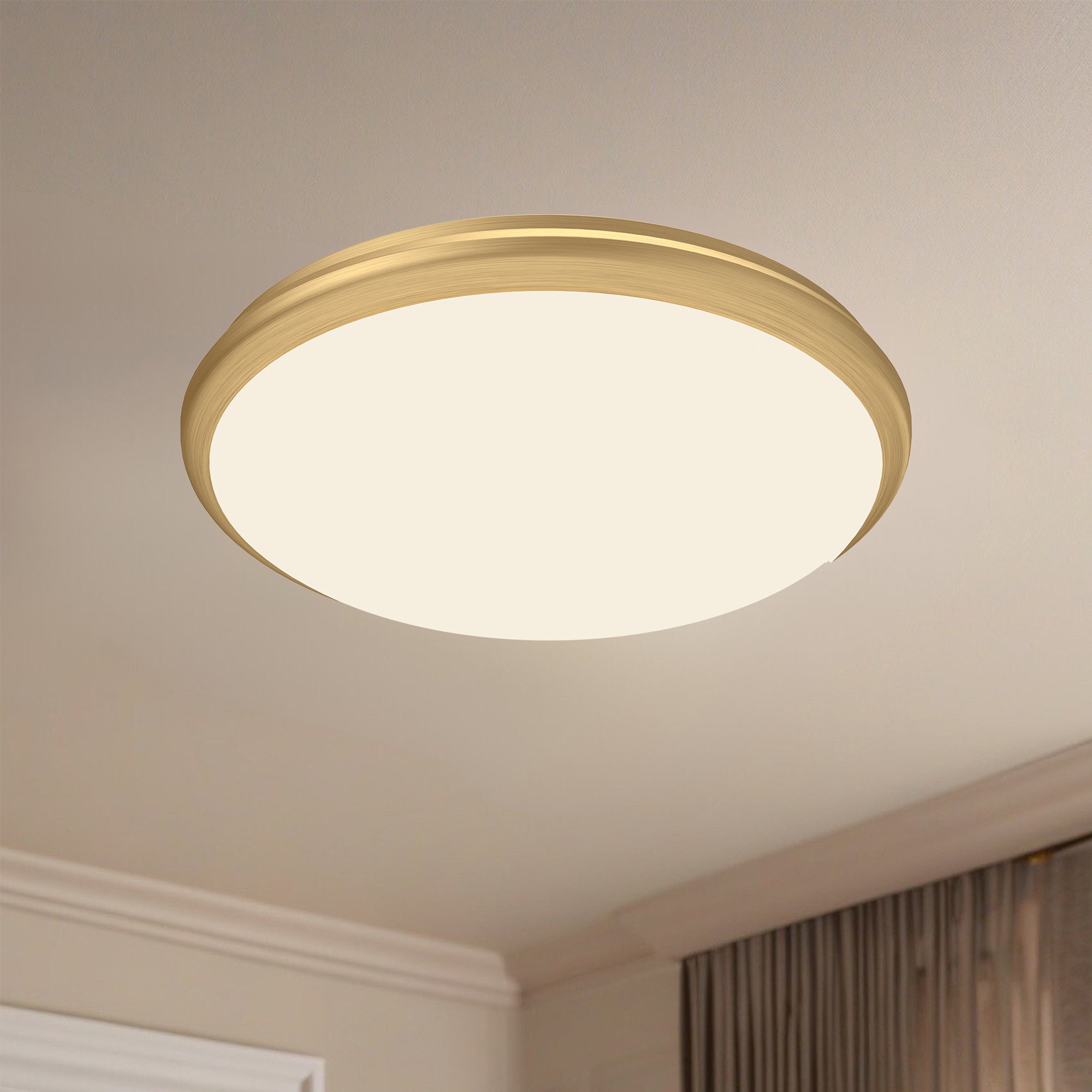Malta 12-in Brushed Gold LED Flush Mount