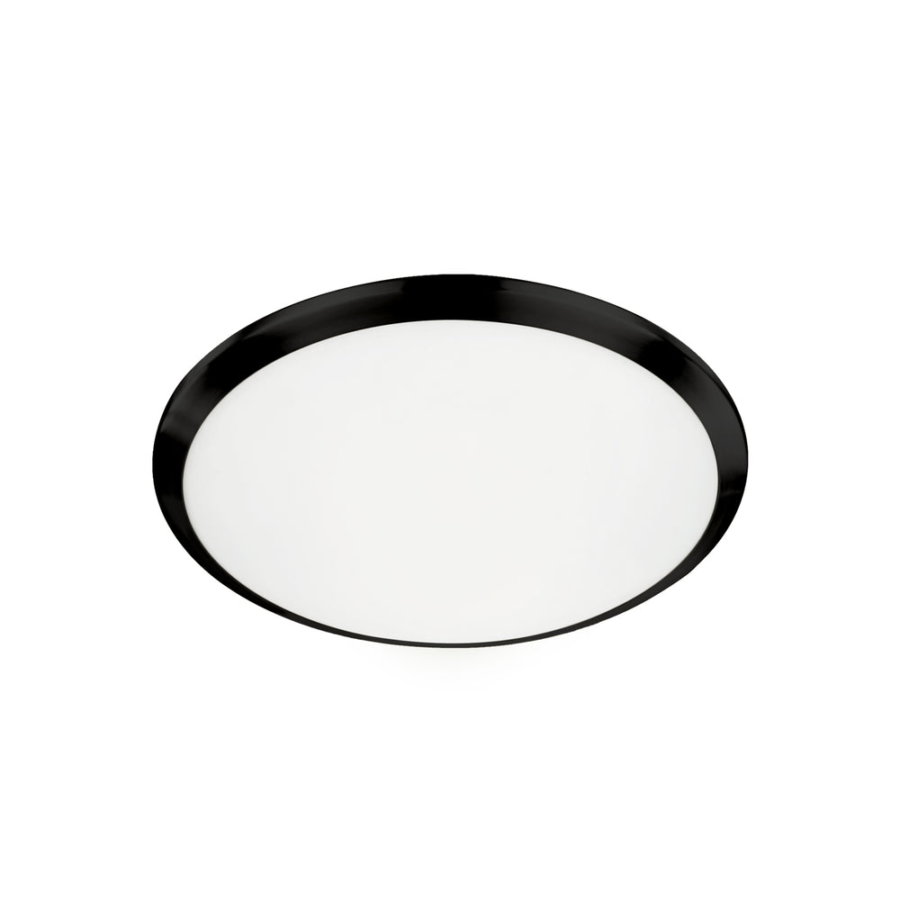 Kuzco Malta FM1512-BK LED Flush Mount Fixture, UL Damp Rated, Black