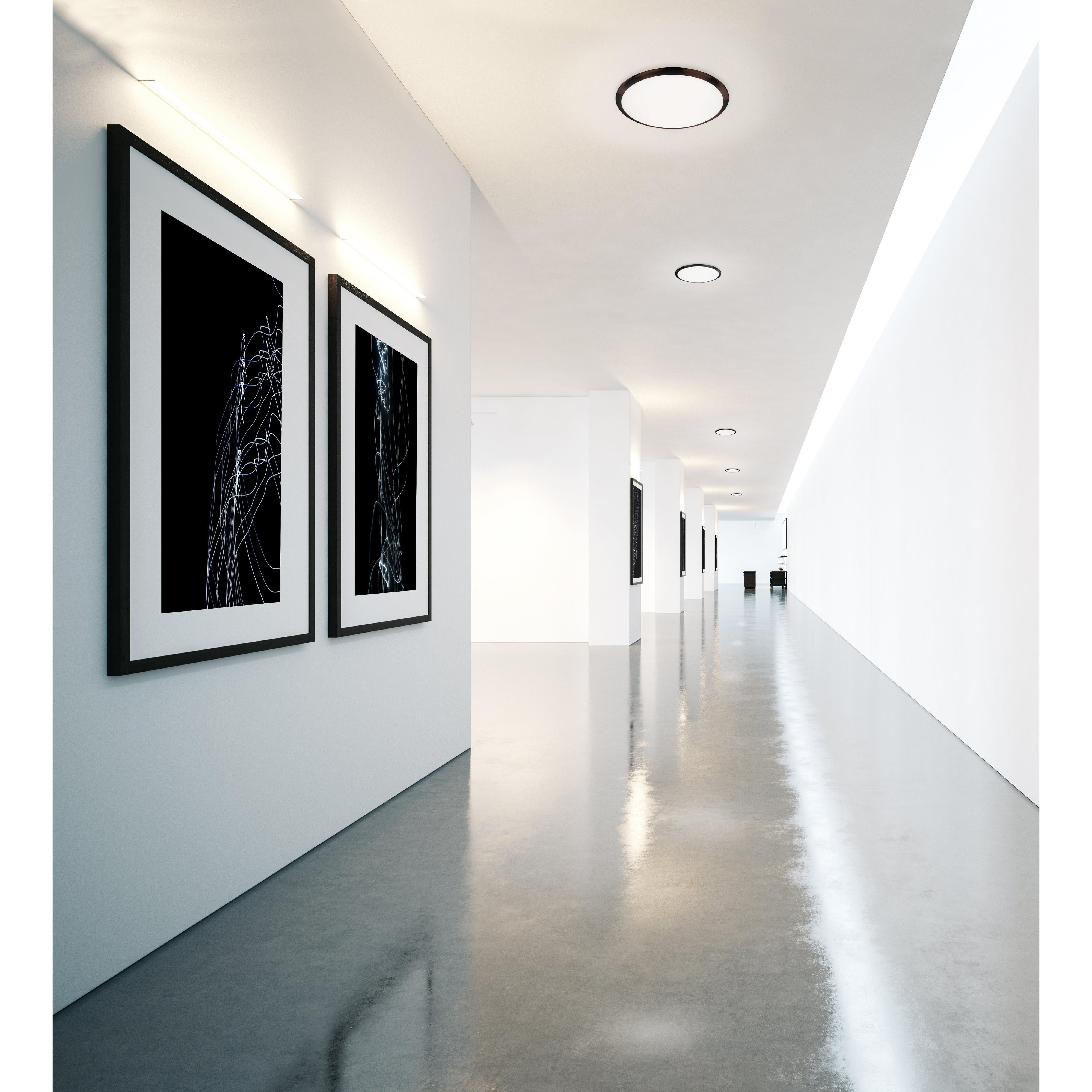 Malta 12-in Black LED Flush Mount