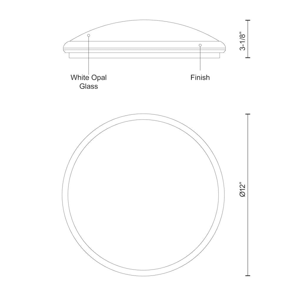 Kuzco Lighting Inc. MALTA FM1512-WH Flush Mount Transitional - White