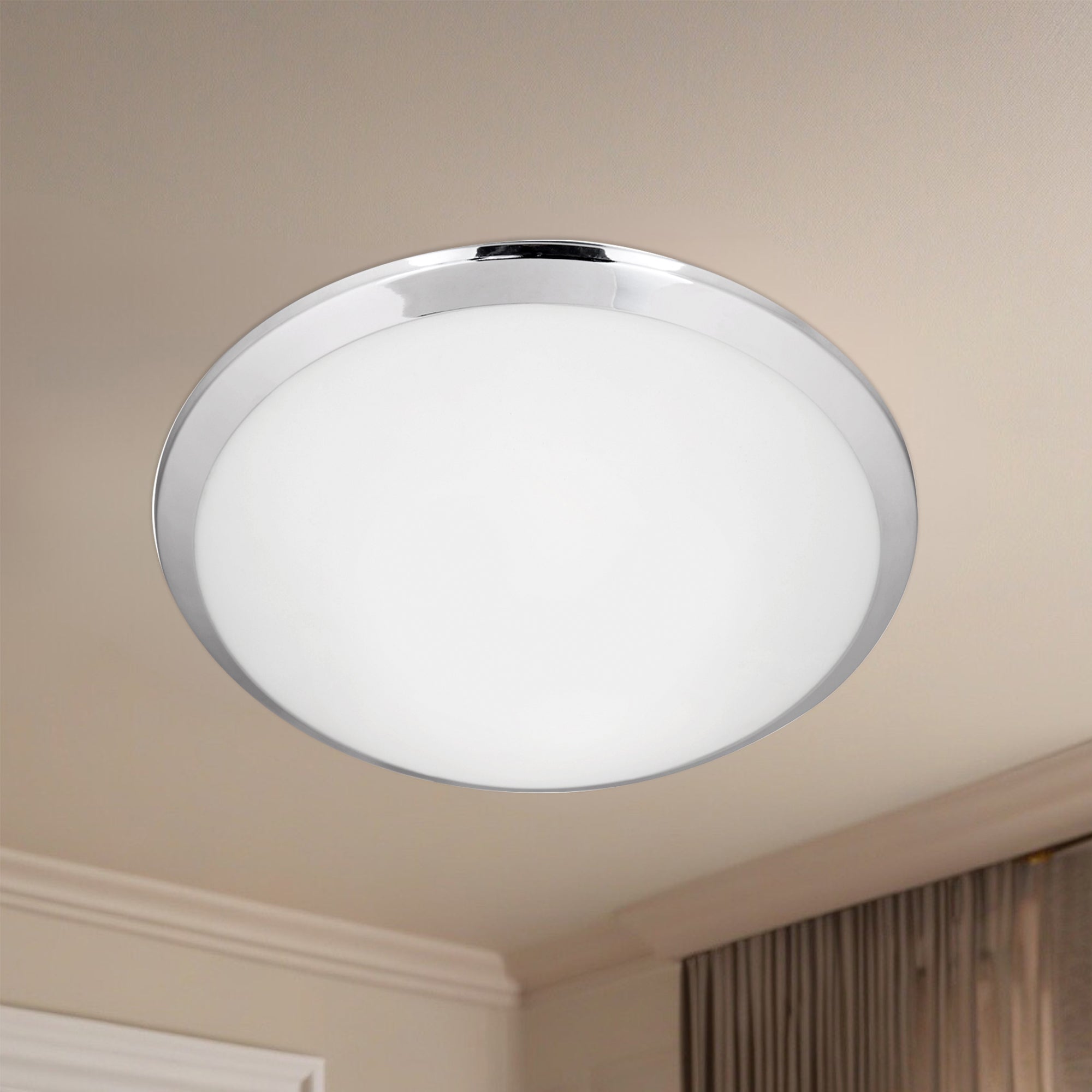 Malta 15-in Chrome LED Flush Mount
