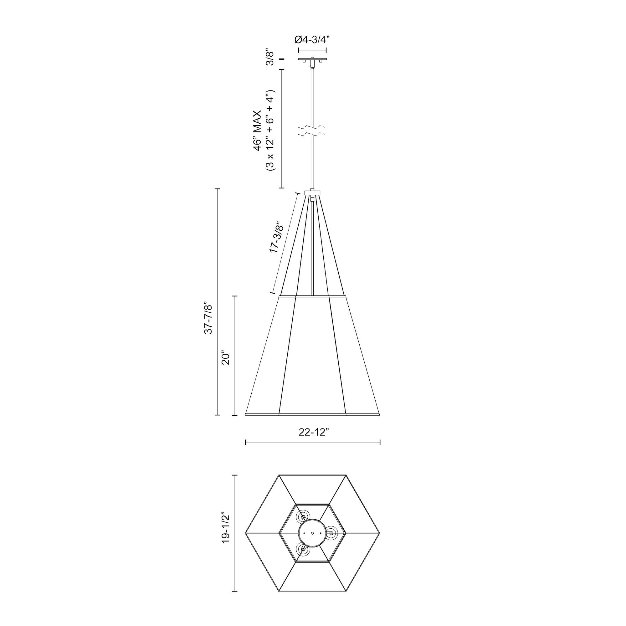 Manila 22-in Aged Gold/White Linen 3 Lights Pendant