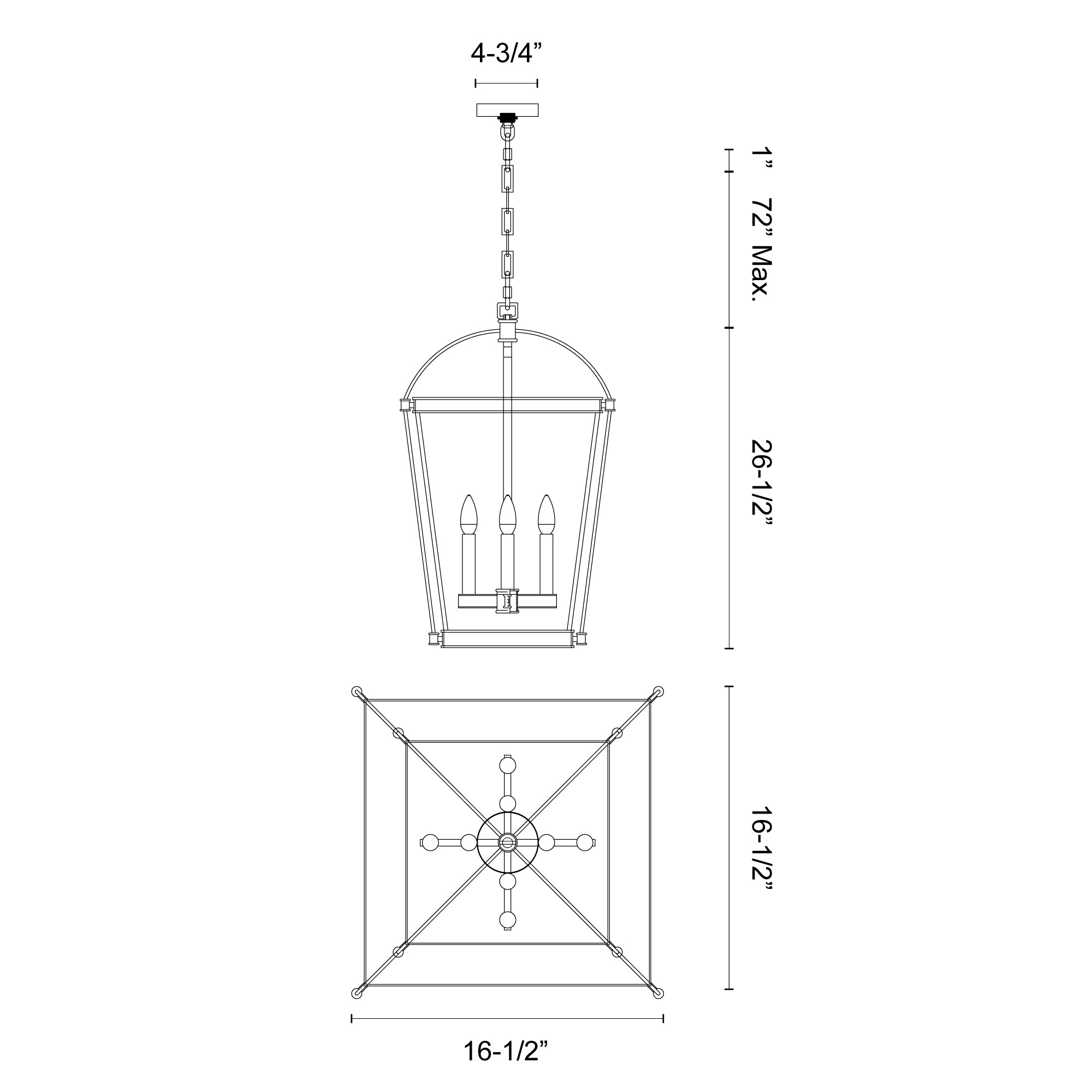 Manor Urban Bronze 4 Lights Pendant