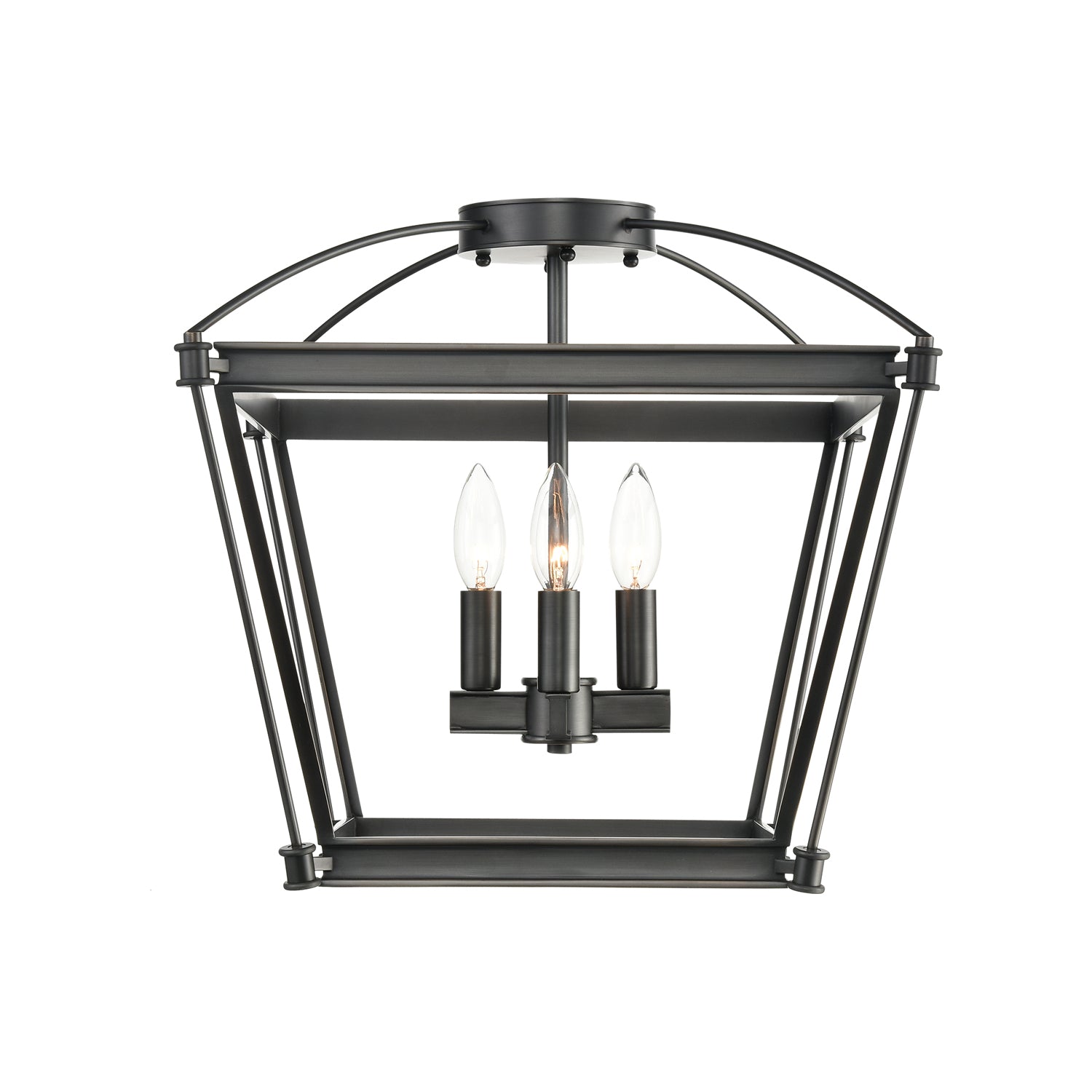 Manor Urban Bronze 4 Lights Semi Flush Mount