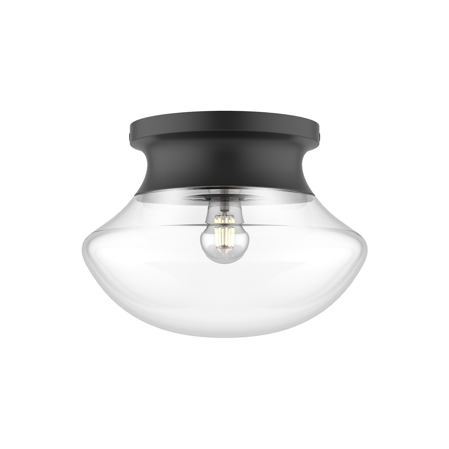 Marcel 11-in Matte Black 1 Light Flush Mount