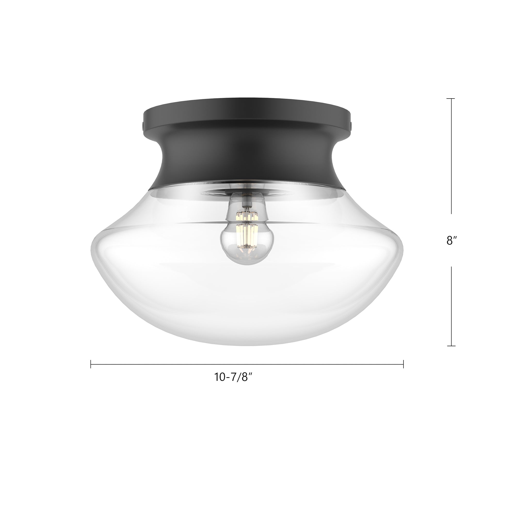 Marcel 11-in Matte Black 1 Light Flush Mount