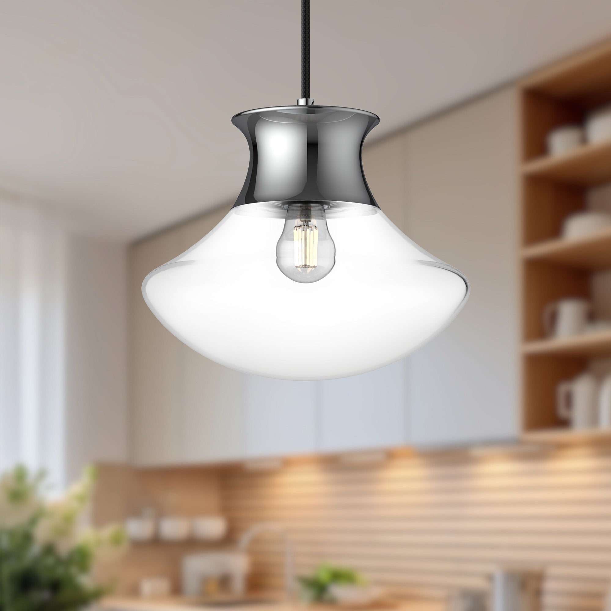 Marcel 11-in Chrome 1 Light Pendant