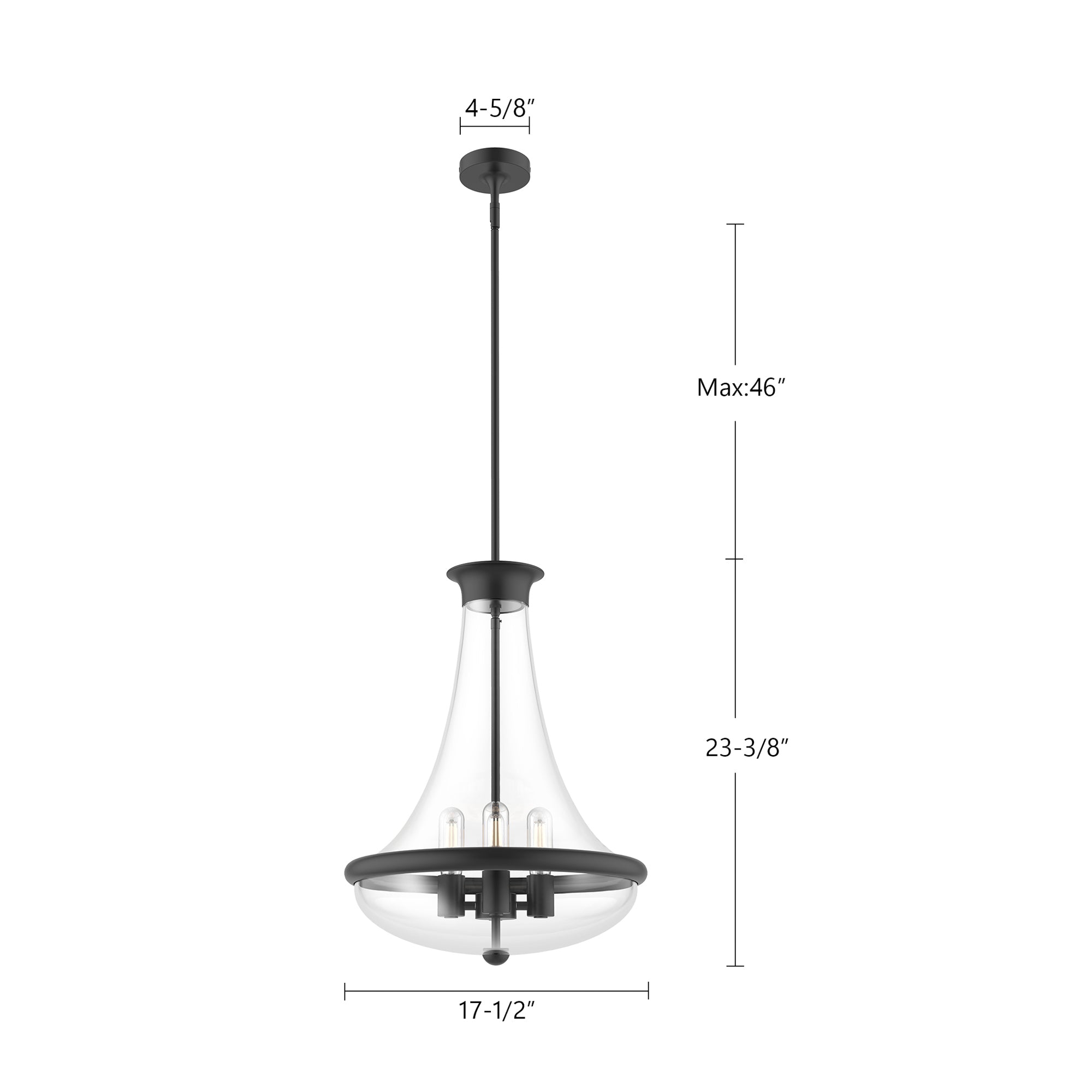 Marcel 18-in Chrome 4 Lights Pendant
