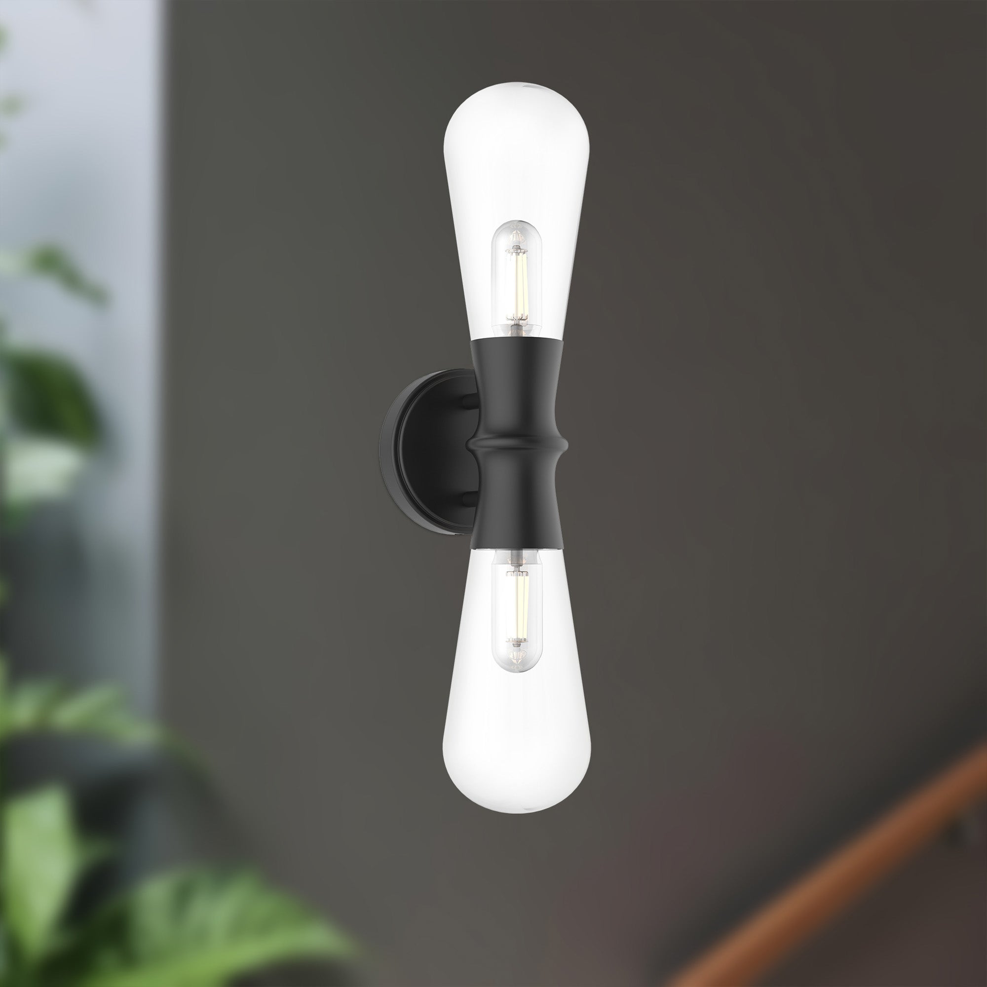 Marcel 5-in Matte Black 2 Lights Wall/Vanity