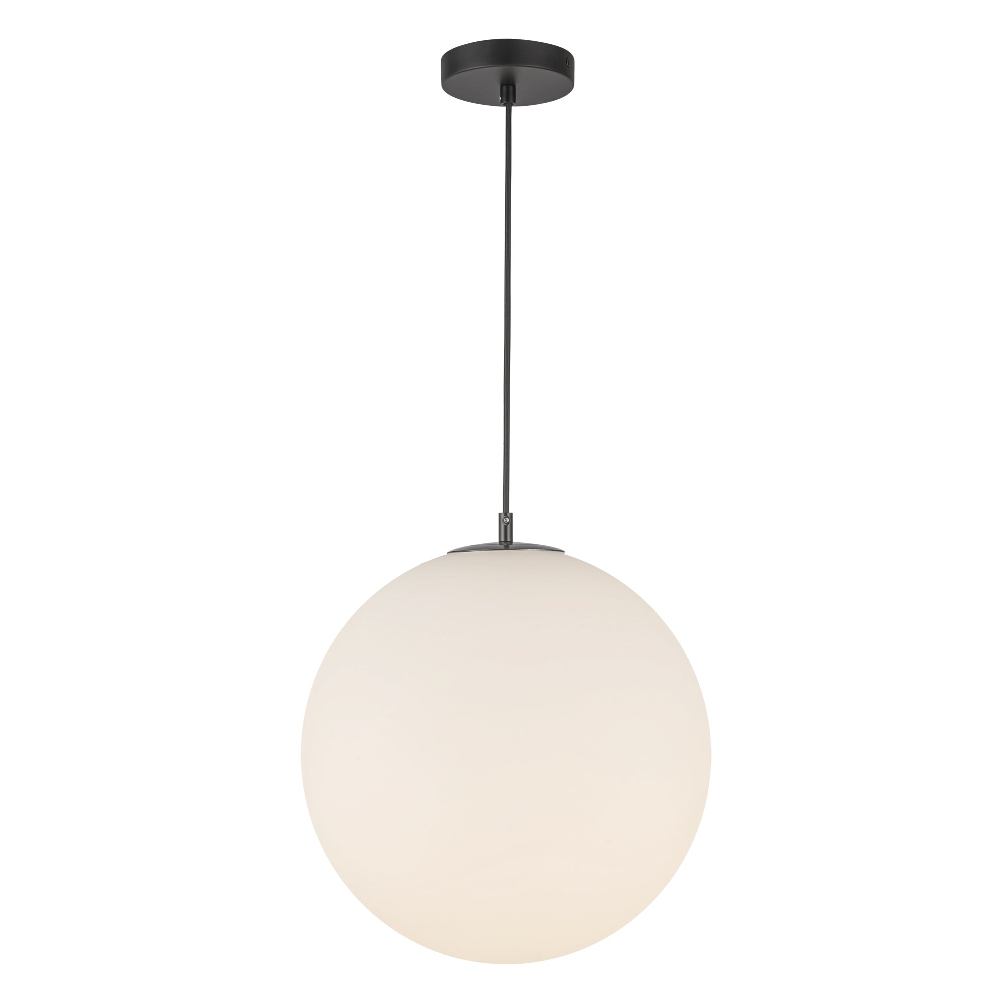 Marco 16-in Black/Opal Glass LED Pendant