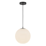 Marco 12-in,196-in Black/Opal Glass LED Pendant
