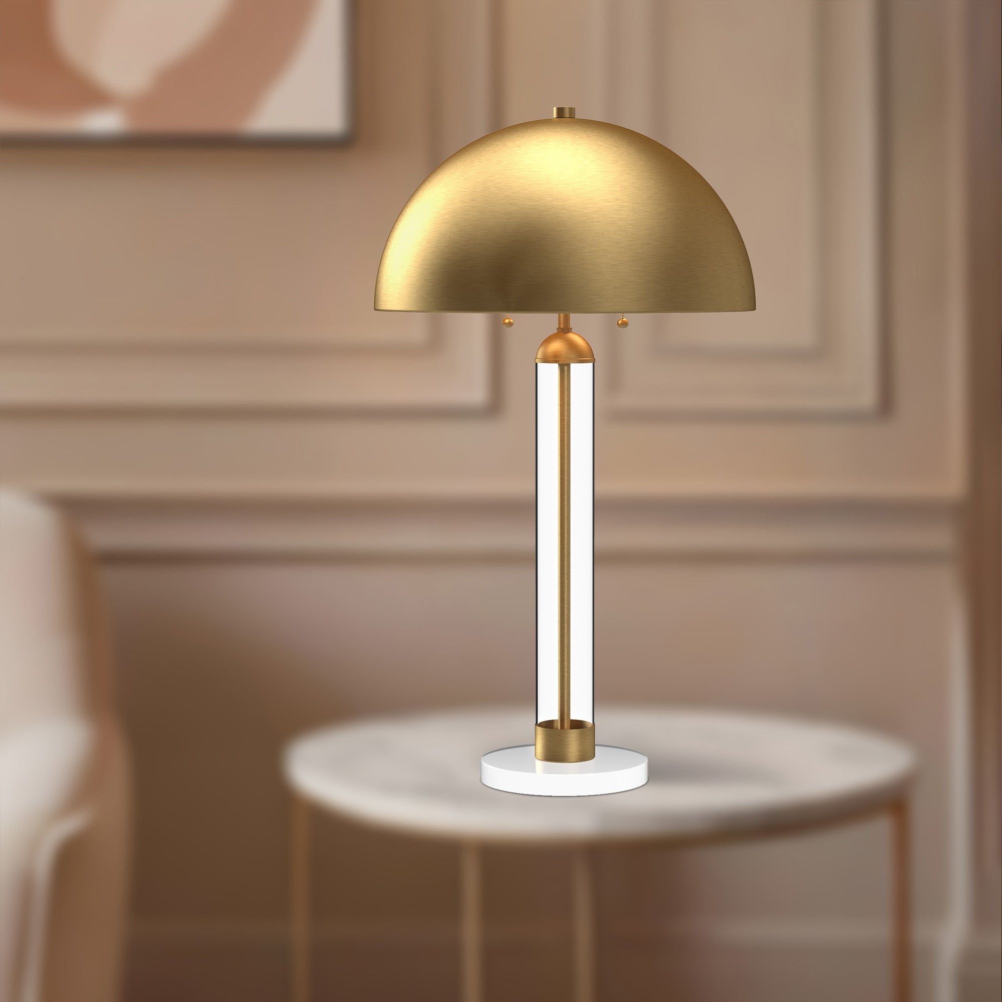 Margaux 18-in Brushed Gold 2 Lights Table Lamp
