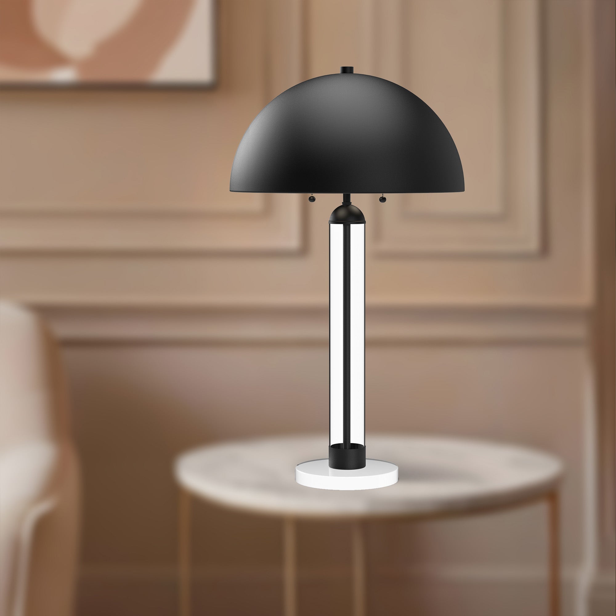 Margaux 18-in Matte Black 2 Lights Table Lamp