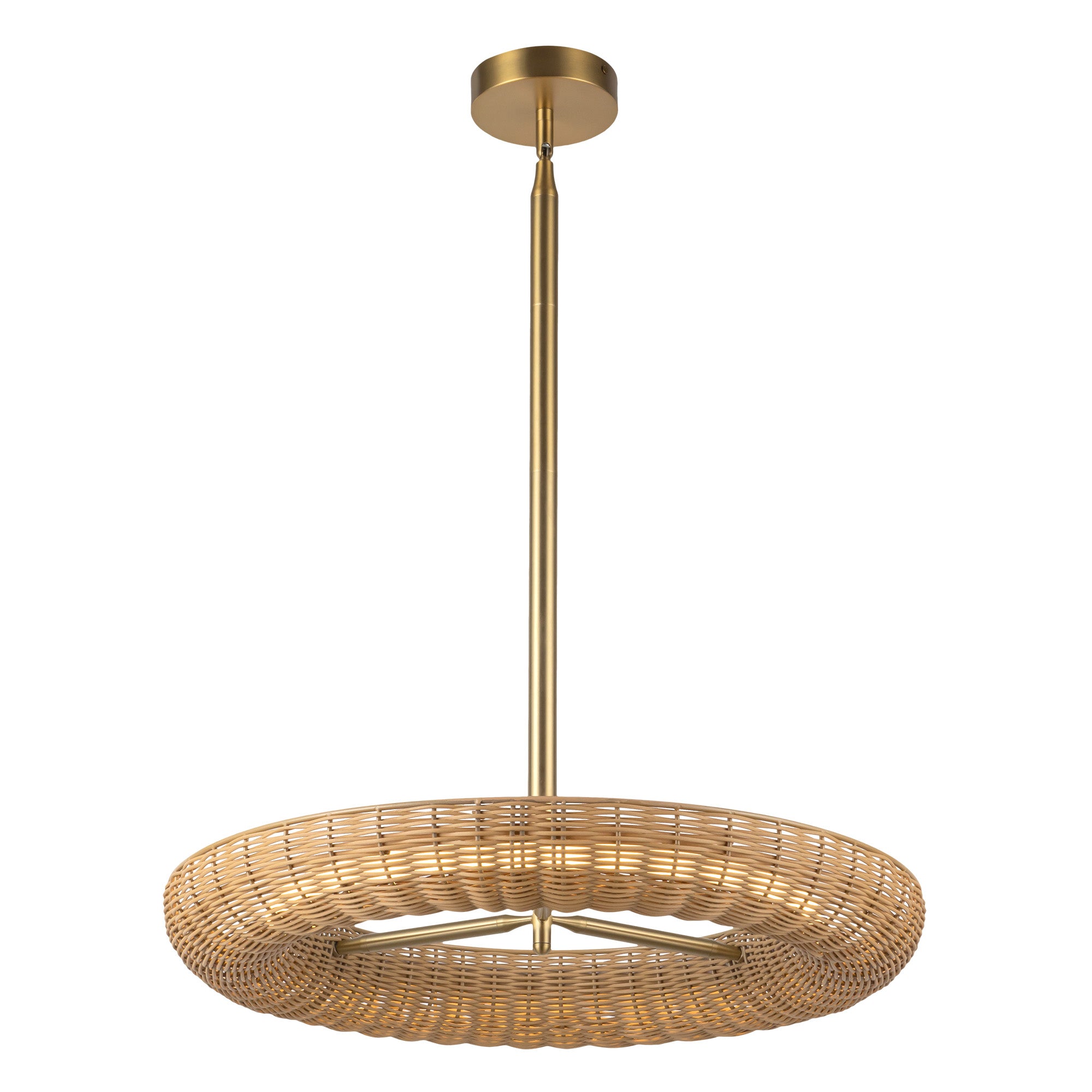Maris 24-in Brushed Gold LED Chandelier