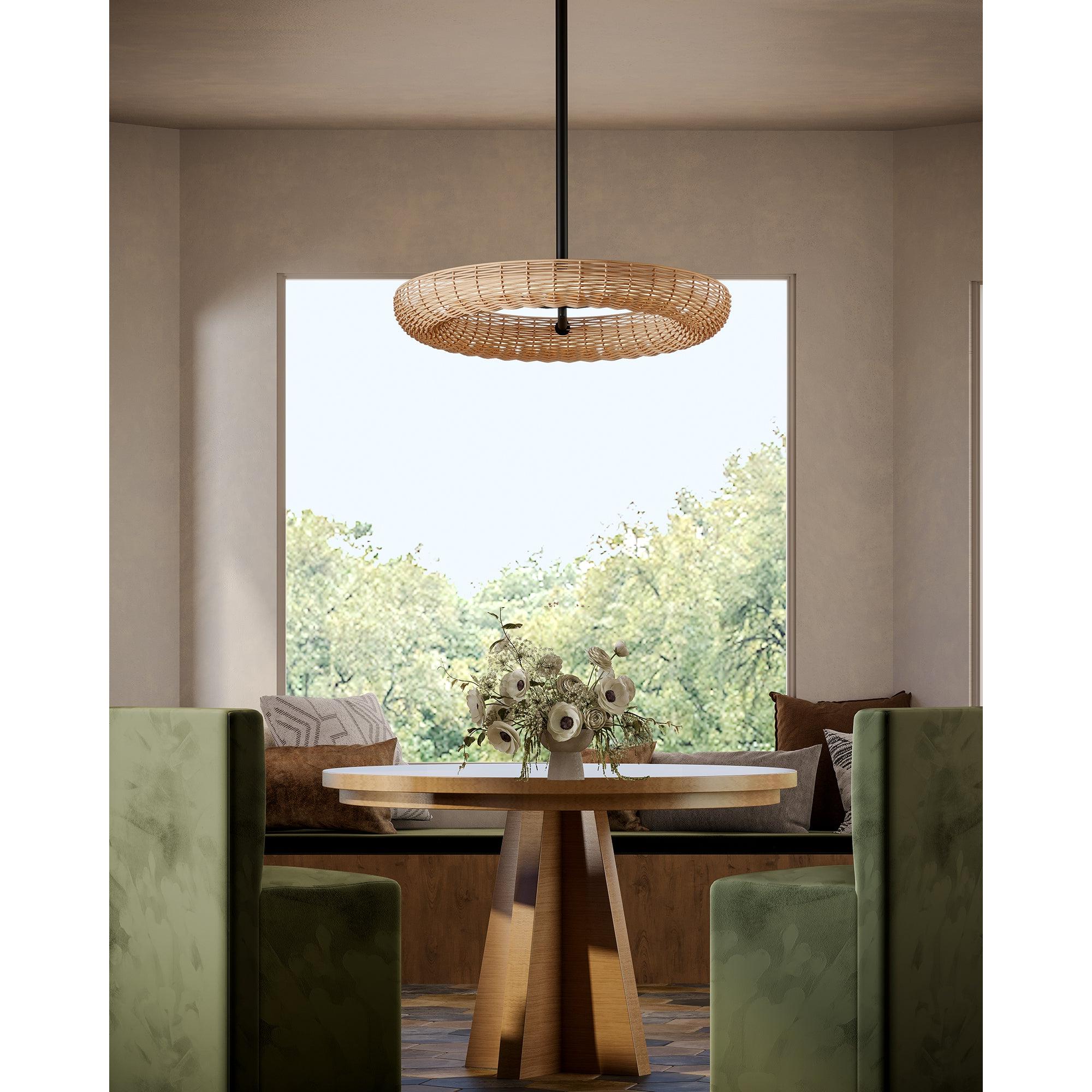 Maris 24-in Matte Black LED Chandelier