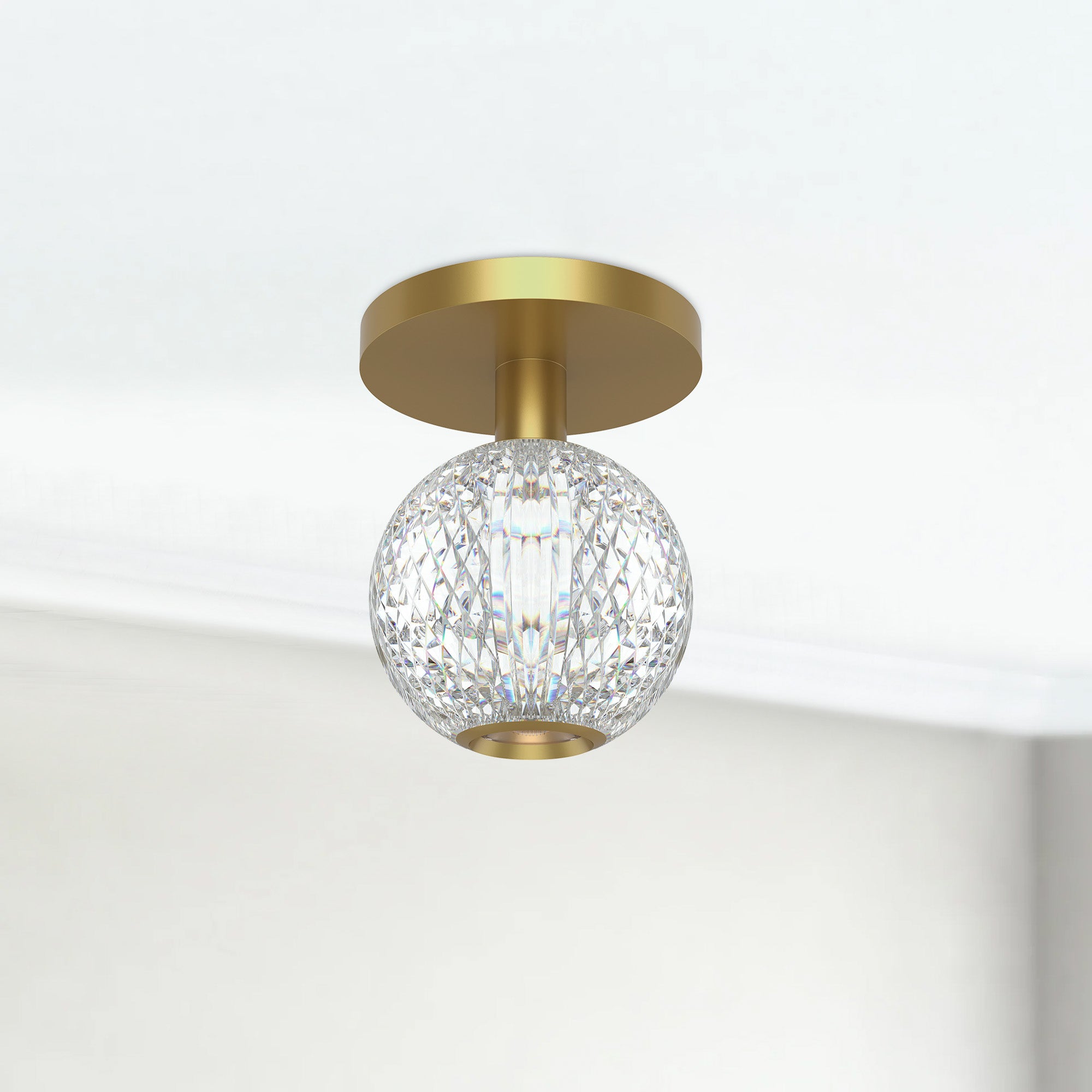 Marni 5-in Natural Brass LED Flush Mount