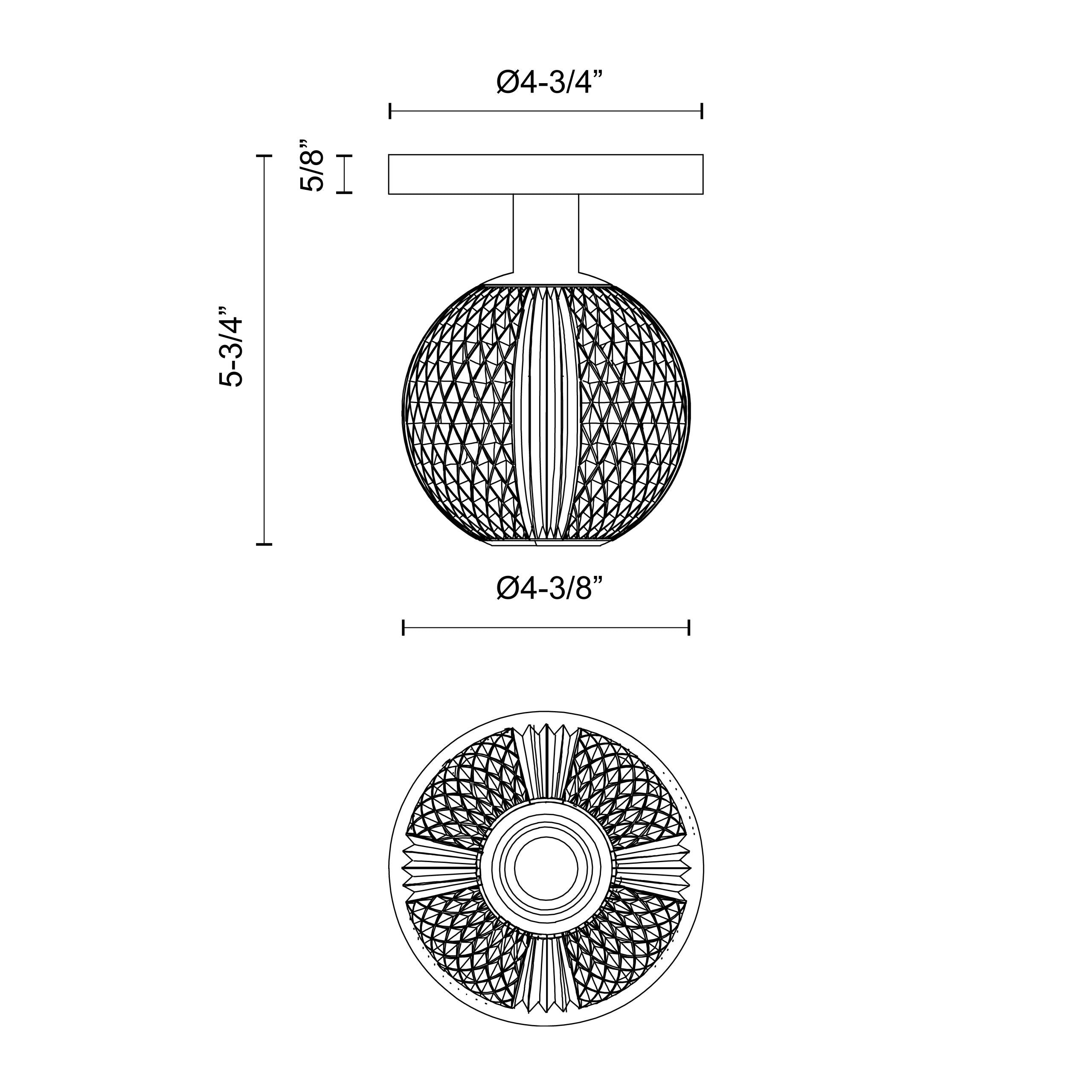 Marni 5-in Natural Brass LED Flush Mount