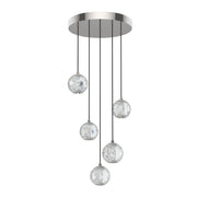 Marni 5 Light Polished Nickel LED Multi Pendant