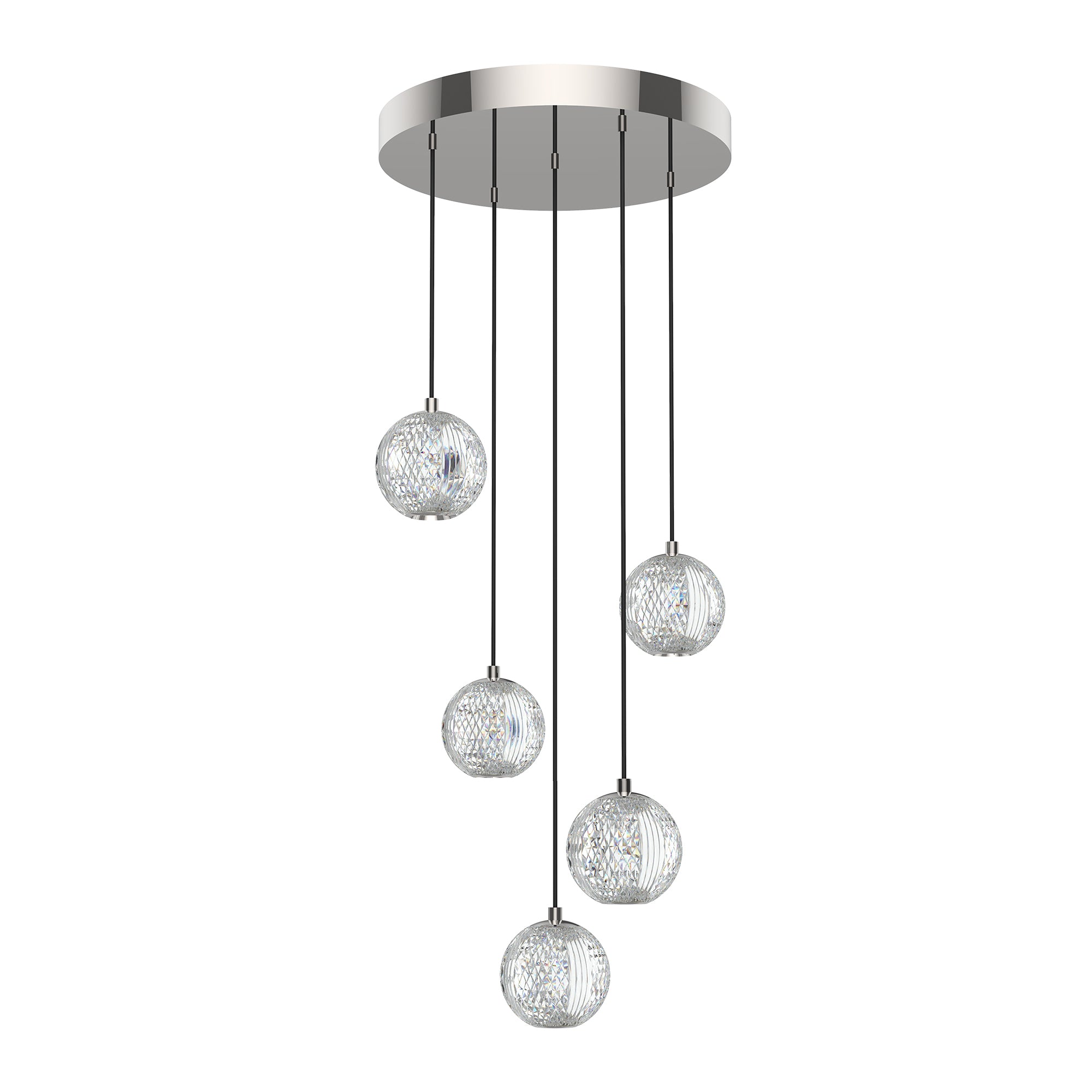 Marni 5 Light Polished Nickel LED Multi Pendant