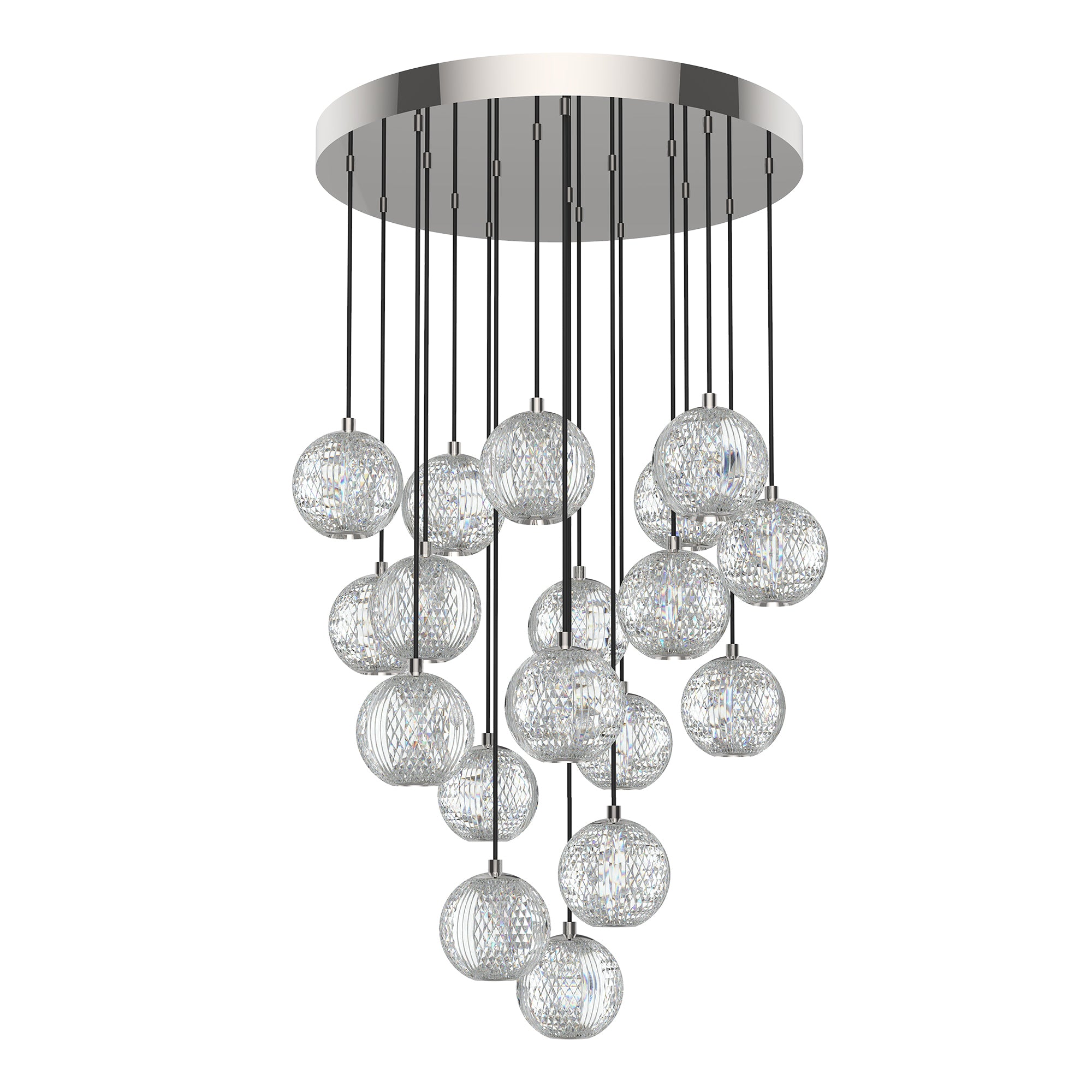 Marni 18 Light Polished Nickel LED Multi Pendant