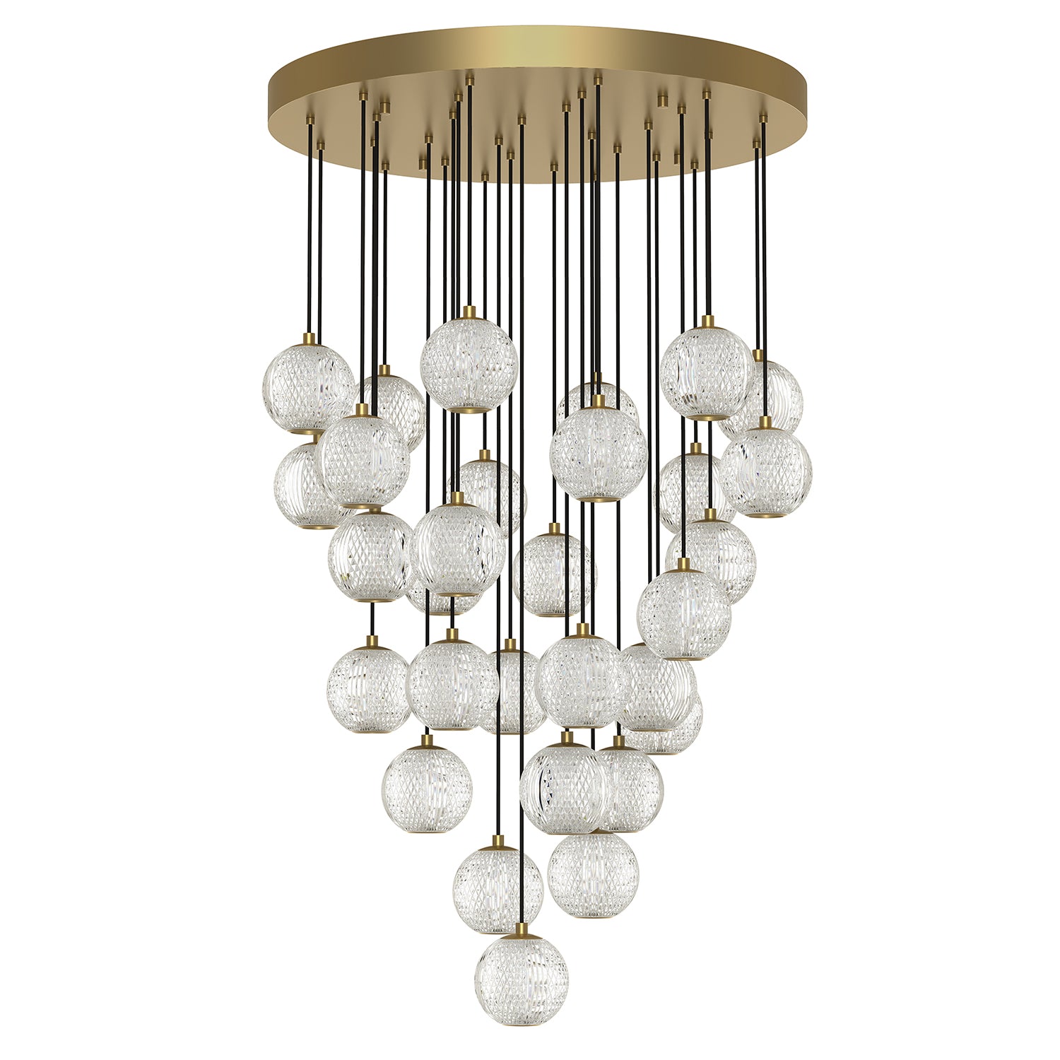 Marni 30 Light Natural Brass LED Multi Pendant