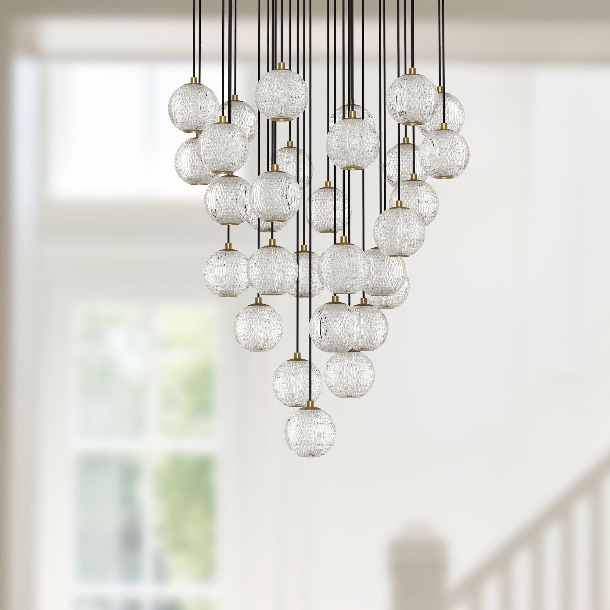 Marni 30 Light Natural Brass LED Multi Pendant