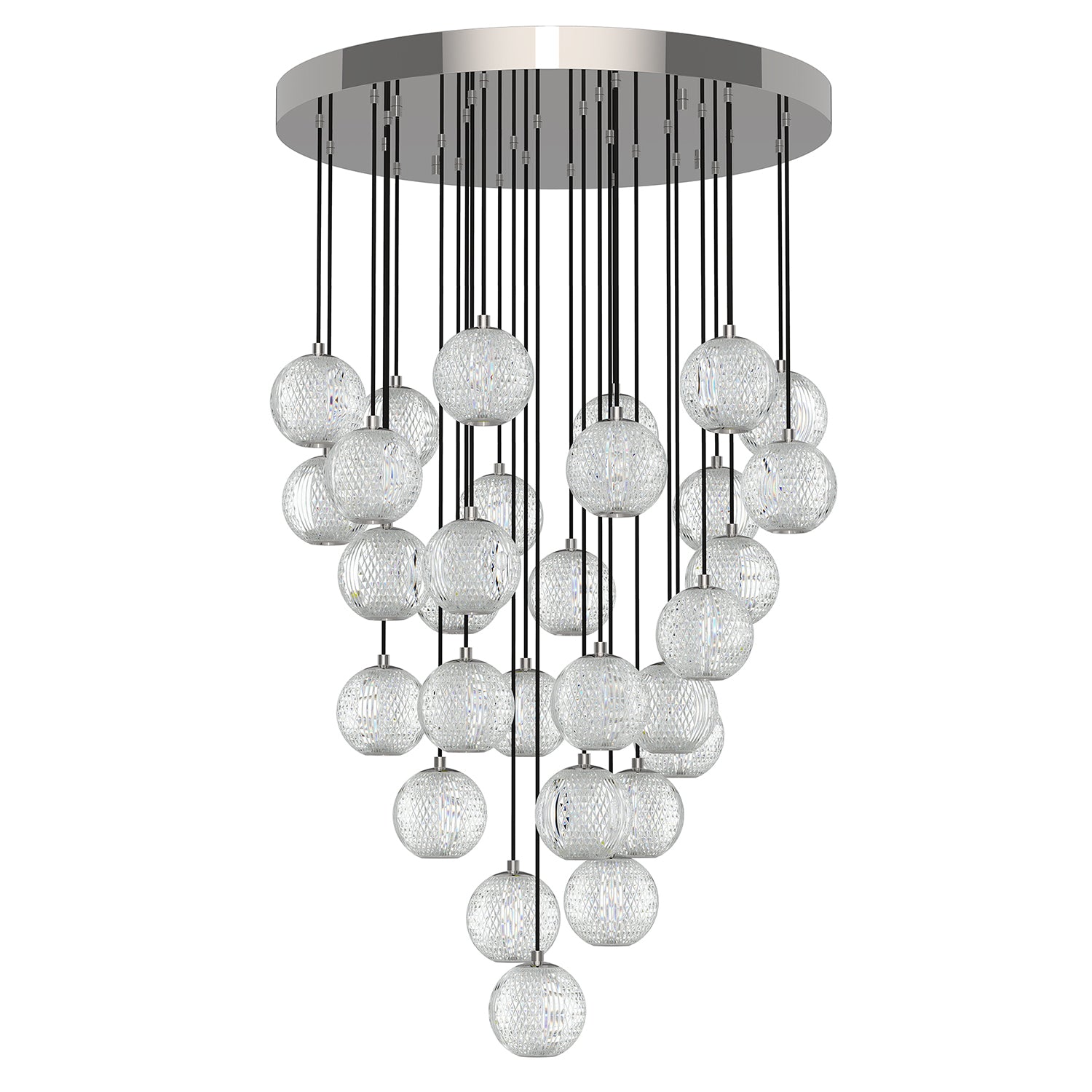 Marni 30 Light Polished Nickel LED Multi Pendant