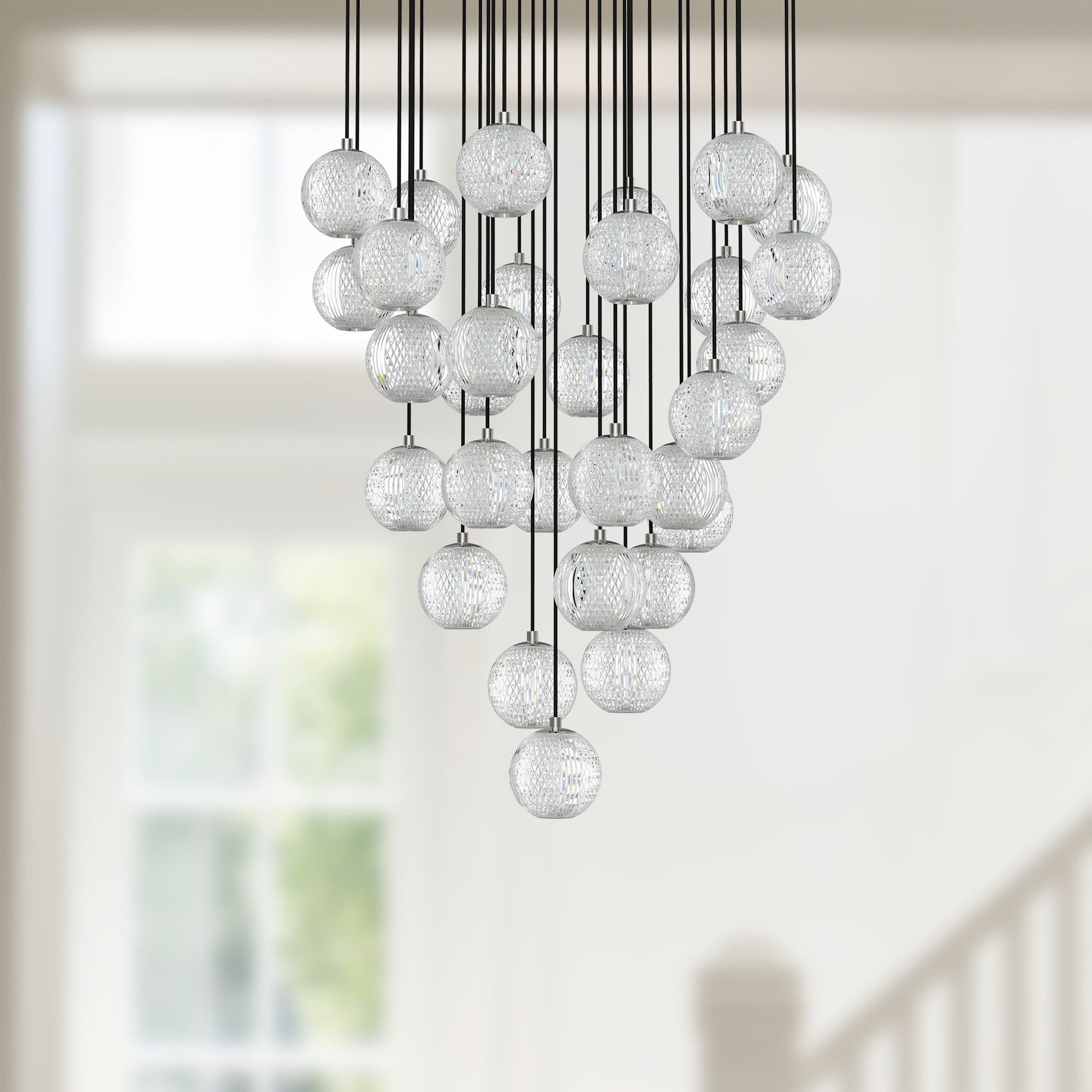 Marni 30 Light Polished Nickel LED Multi Pendant