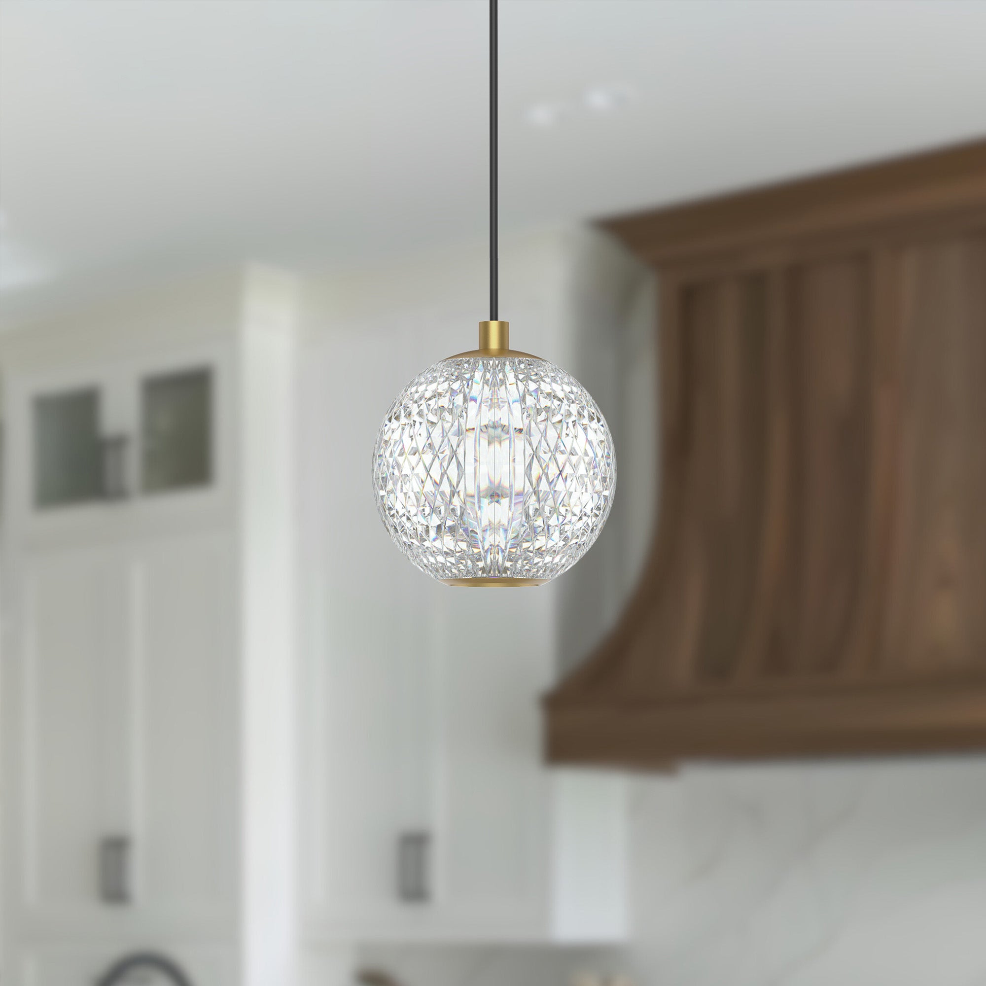 Marni 5-in Natural Brass LED Pendant