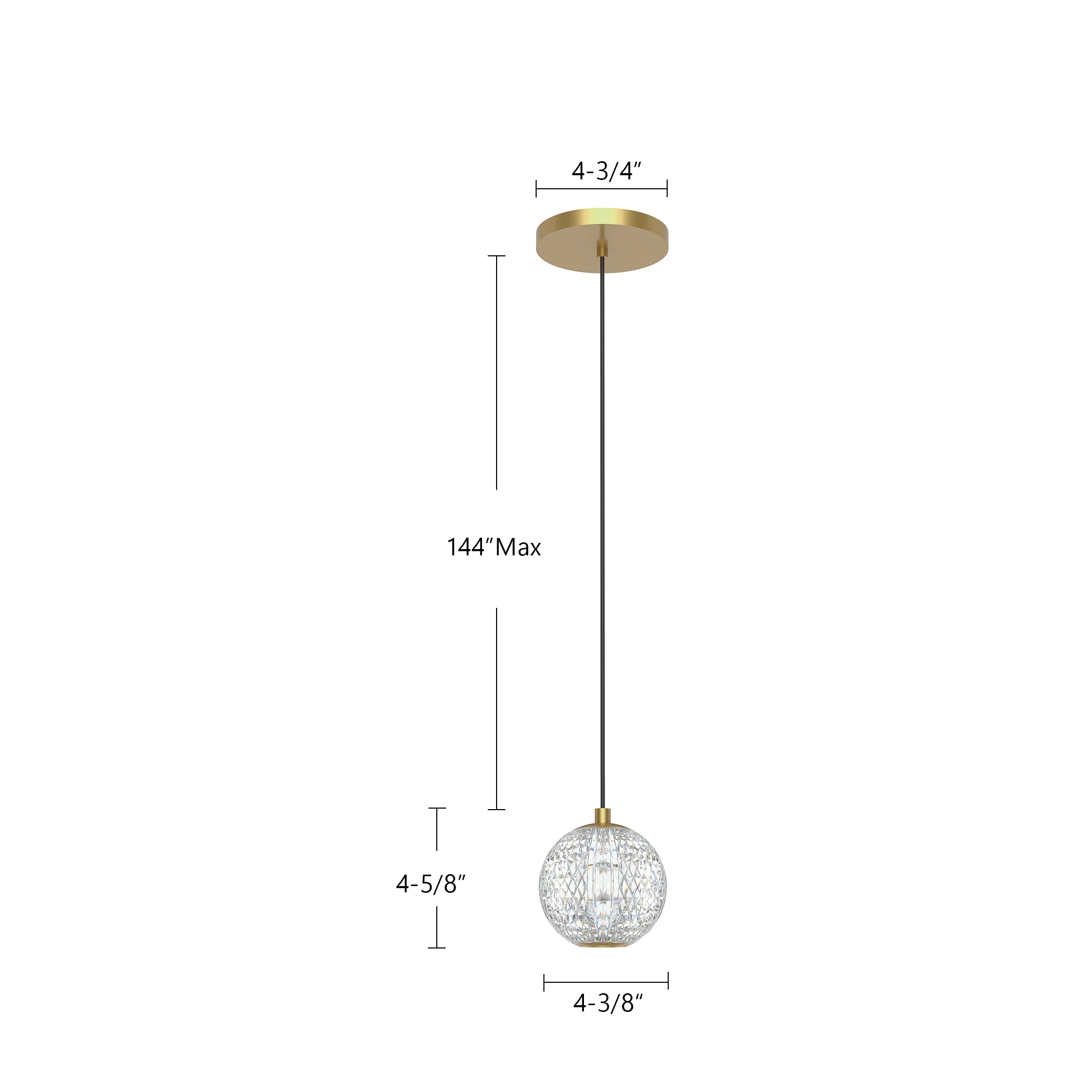 Marni 5-in Natural Brass LED Pendant