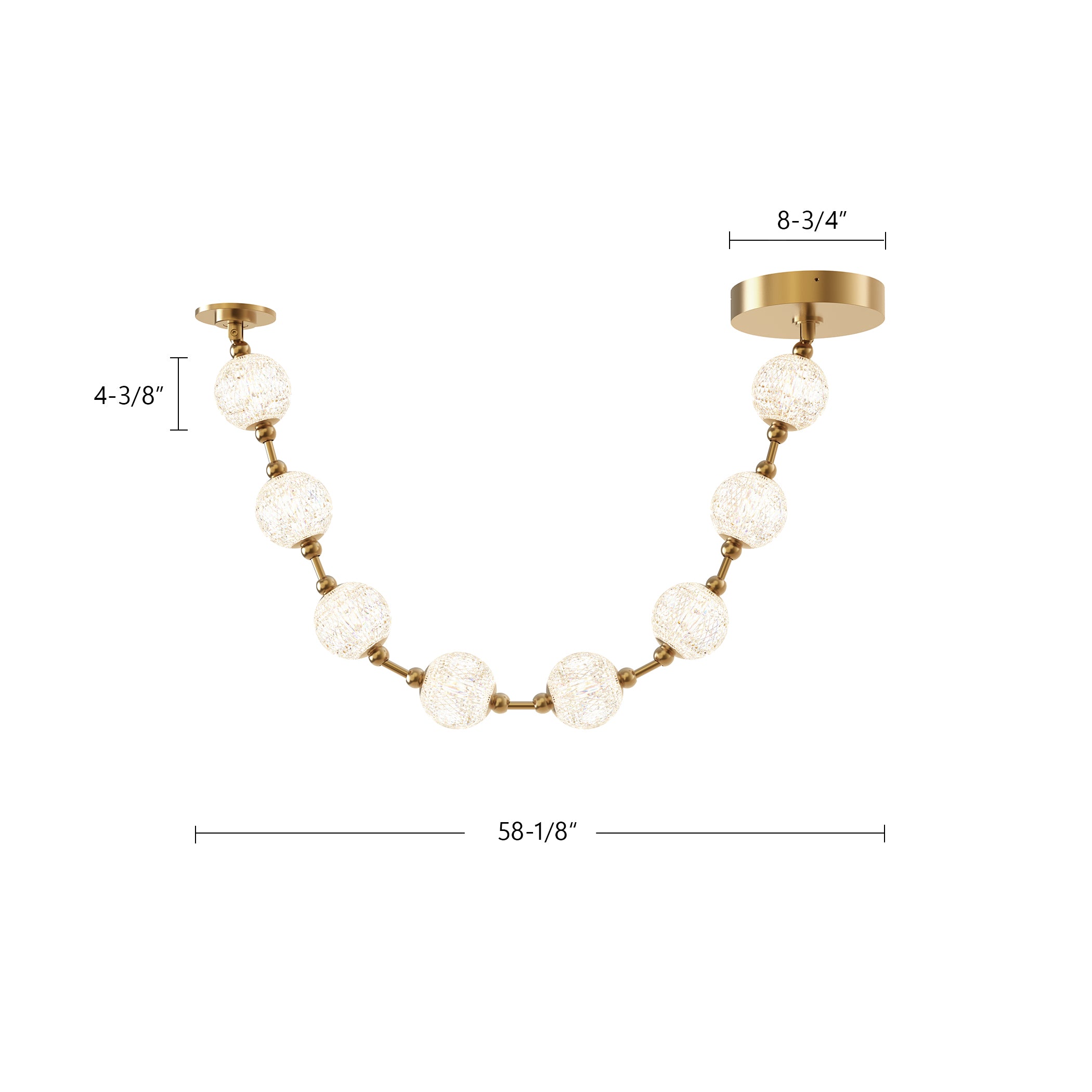 Marni 5-ft Natural Brass LED Pendant