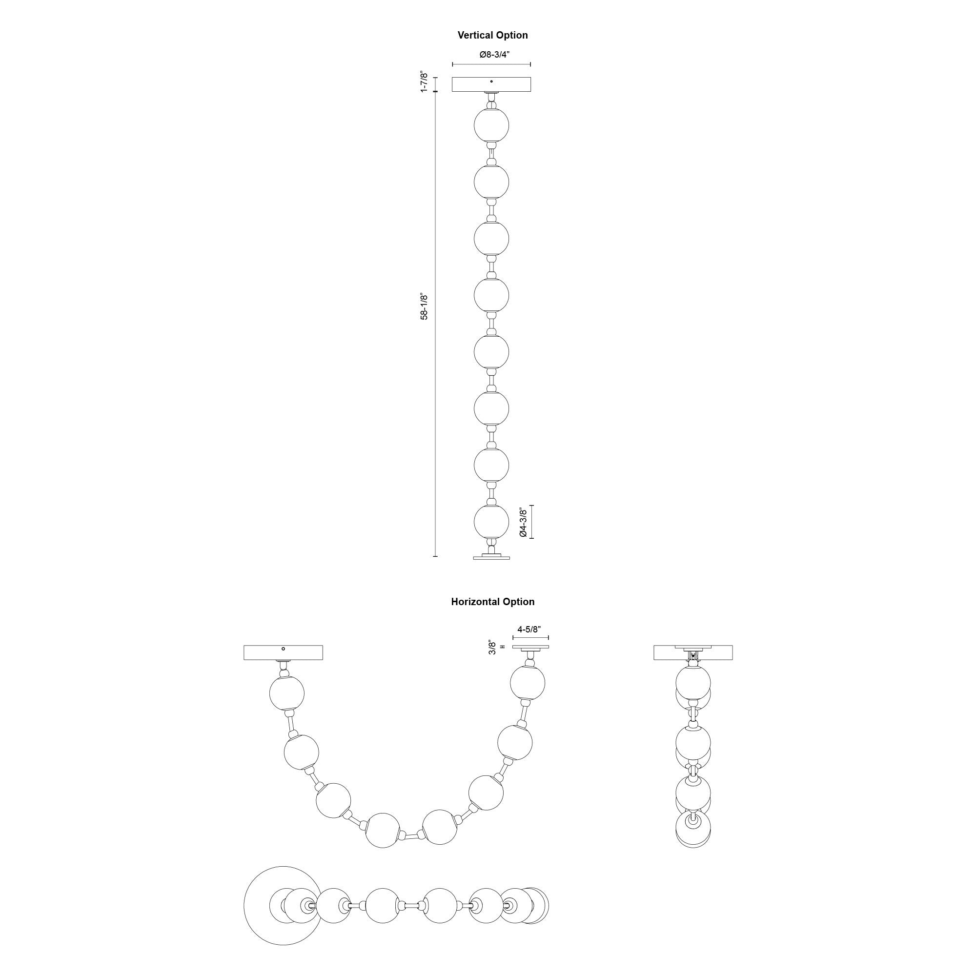 Marni 5-ft Polished Nickel LED Pendant