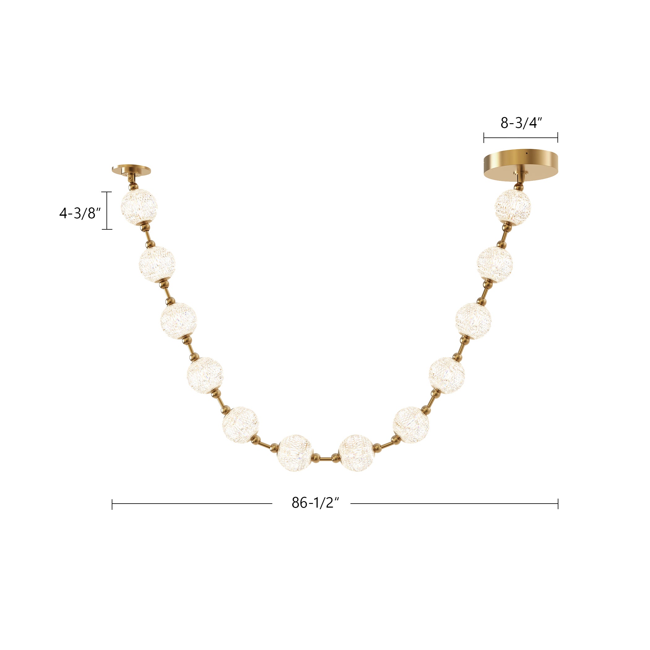 Marni 7-ft Natural Brass LED Pendant