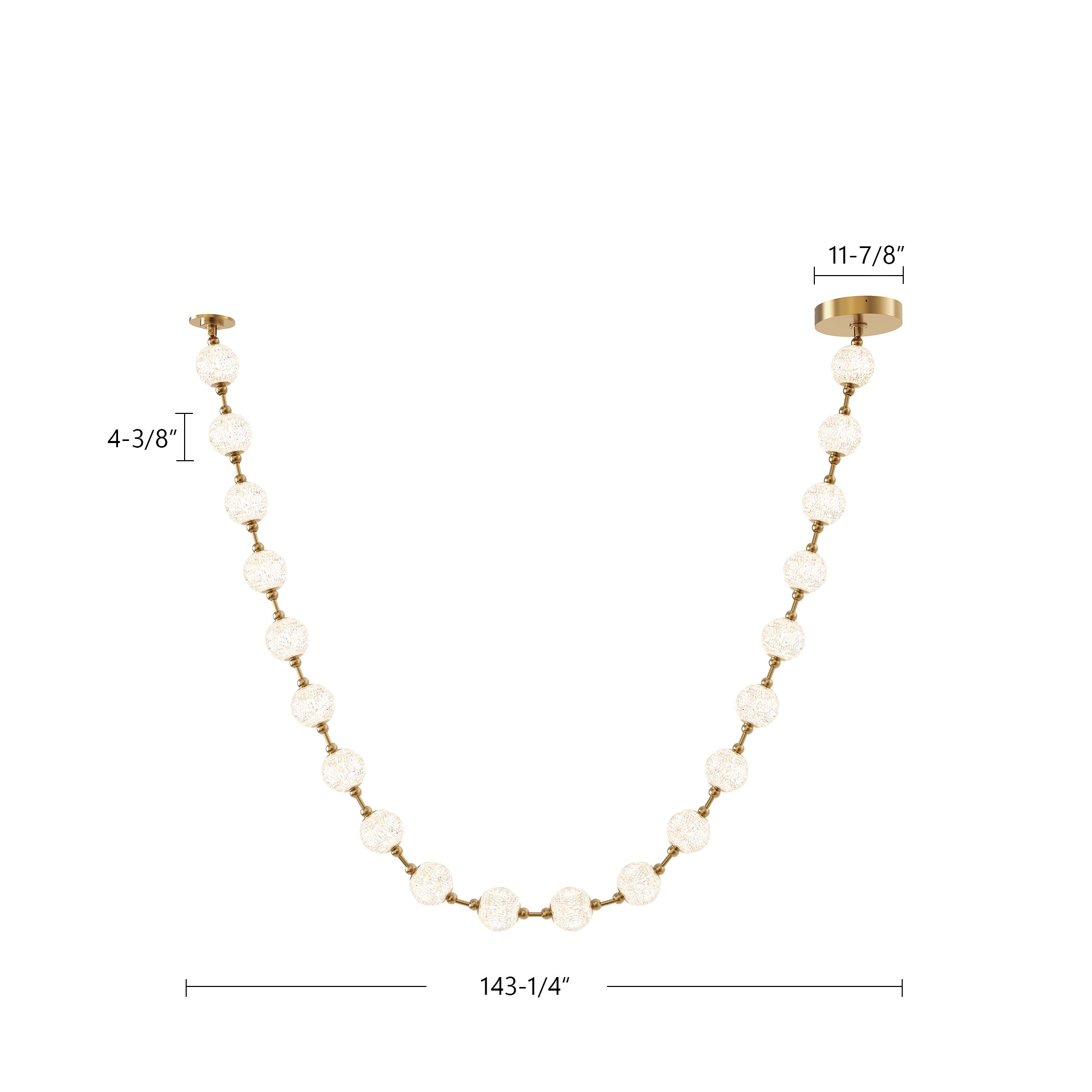 Marni 12-ft Natural Brass LED Pendant