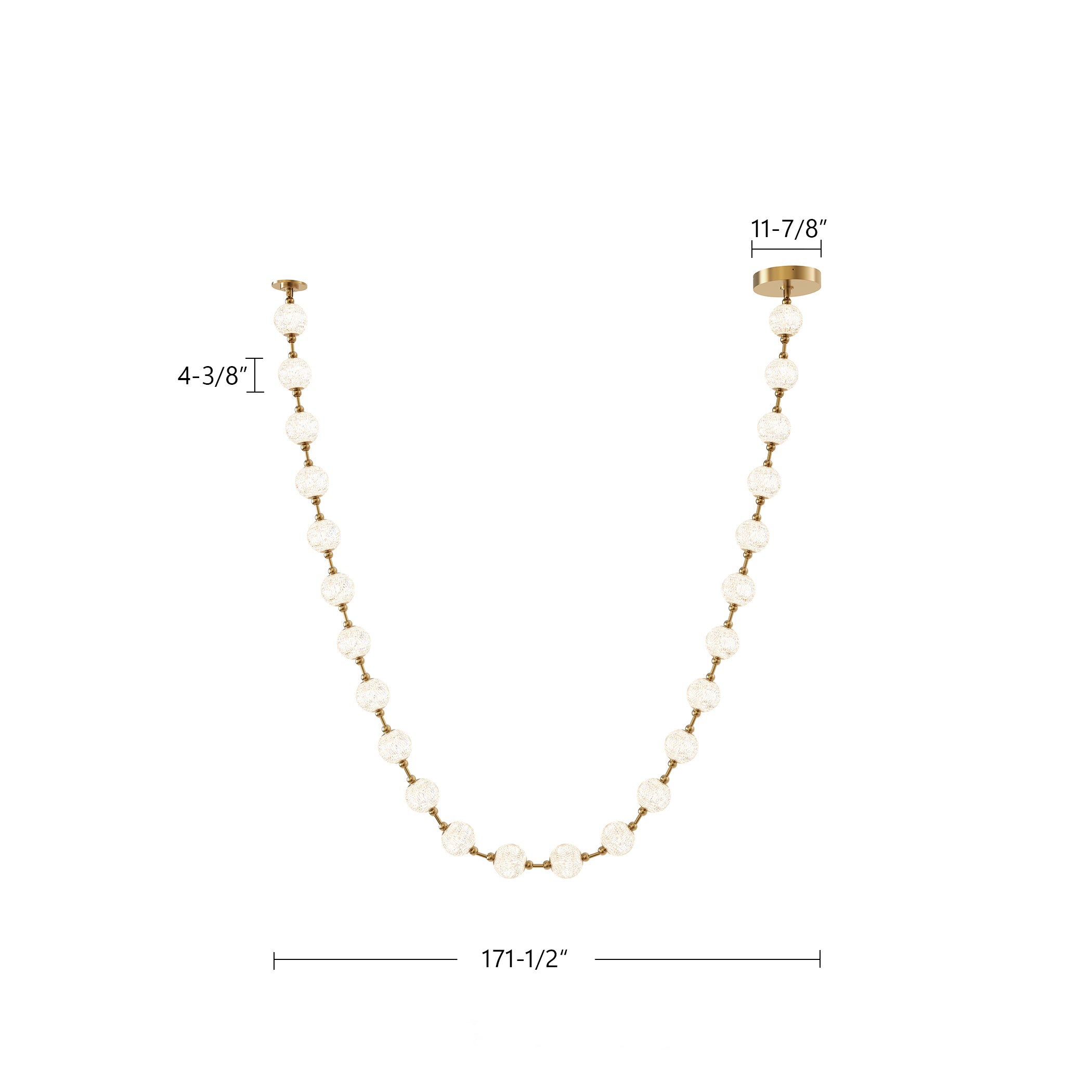 Marni 14-ft Natural Brass LED Pendant