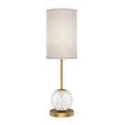 Marni 21-in Natural Brass/White Linen LED Table Lamp