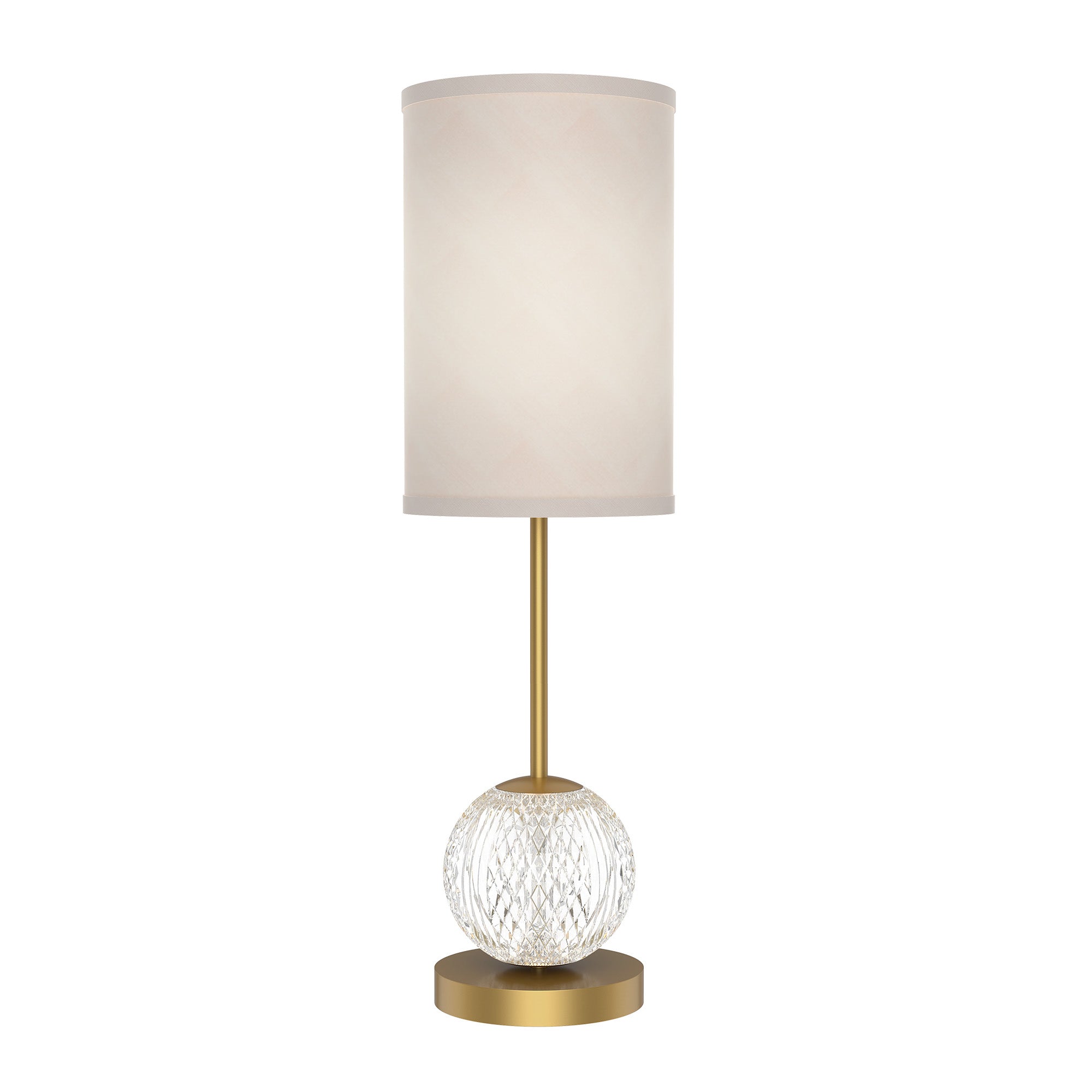 Marni 21-in Natural Brass/White Linen LED Table Lamp