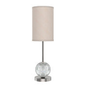 Marni 21-in Polished Nickel/White Linen LED Table Lamp