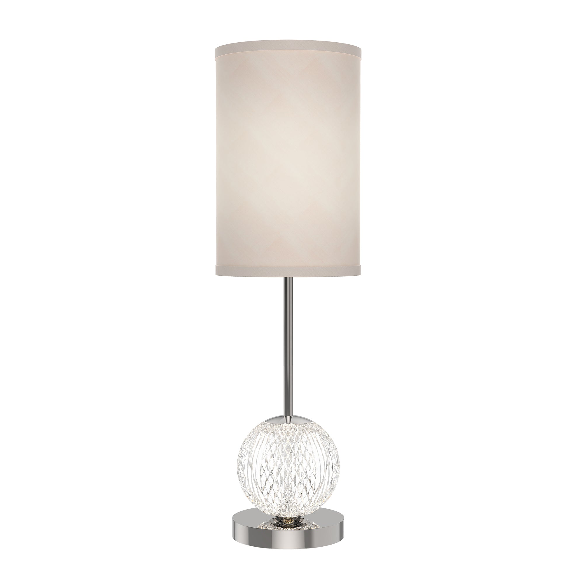 Marni 21-in Polished Nickel/White Linen LED Table Lamp