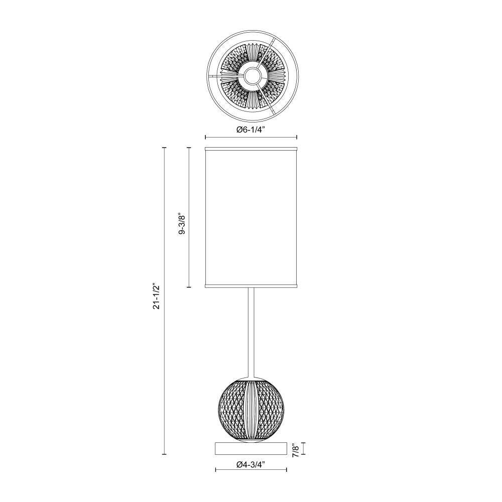 Alora Lighting MARNI TL321201NBWL Lamp - Natural Brass