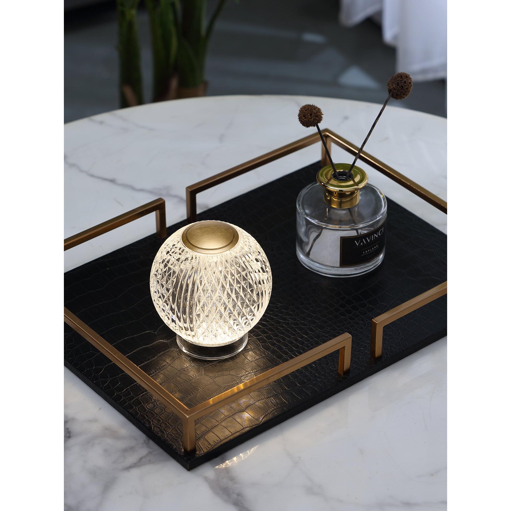 Marni 3-in Natural Brass LED Table Lamp