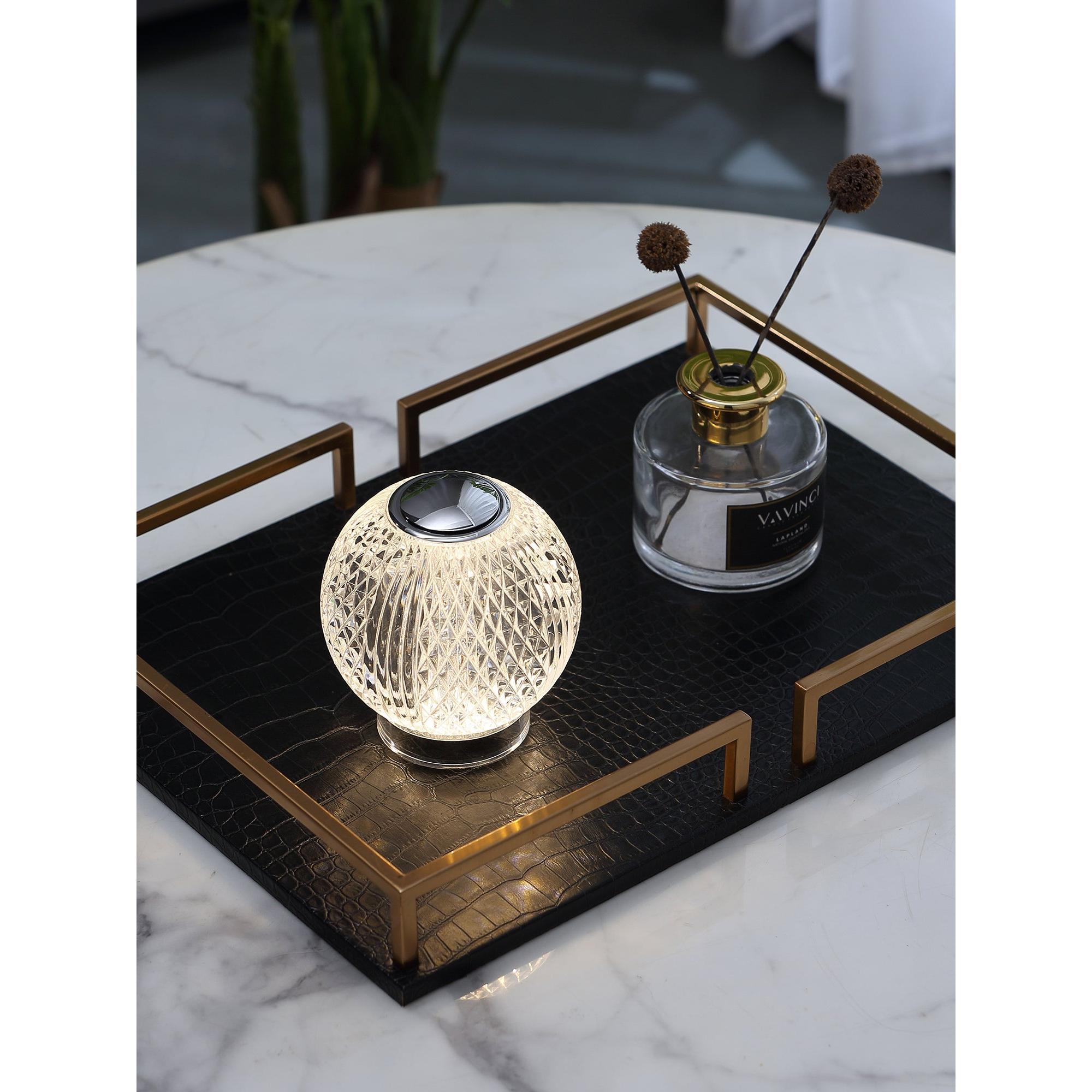 Marni 3-in Polished Nickel LED Table Lamp