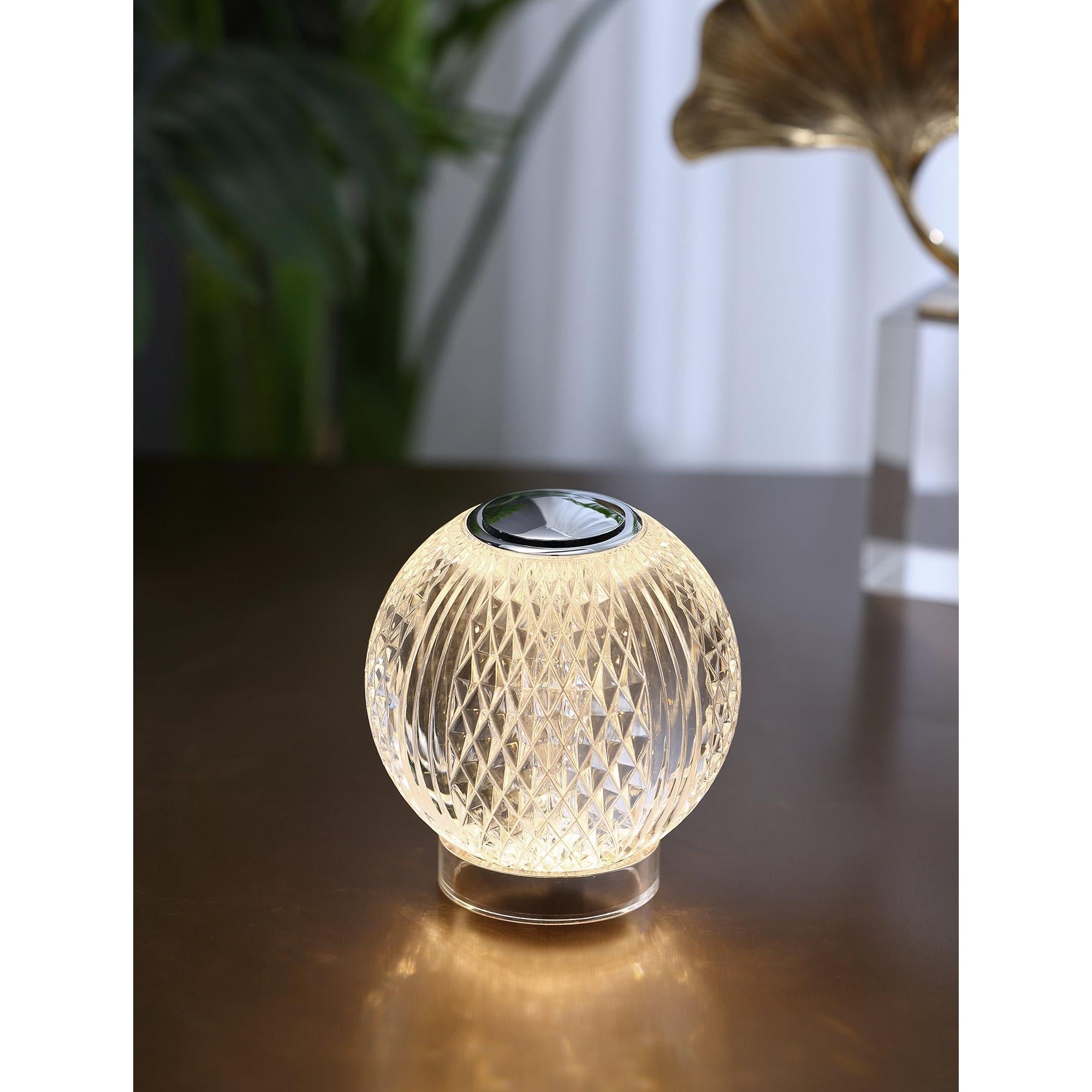 Marni 4-in Polished Nickel LED Table Lamp