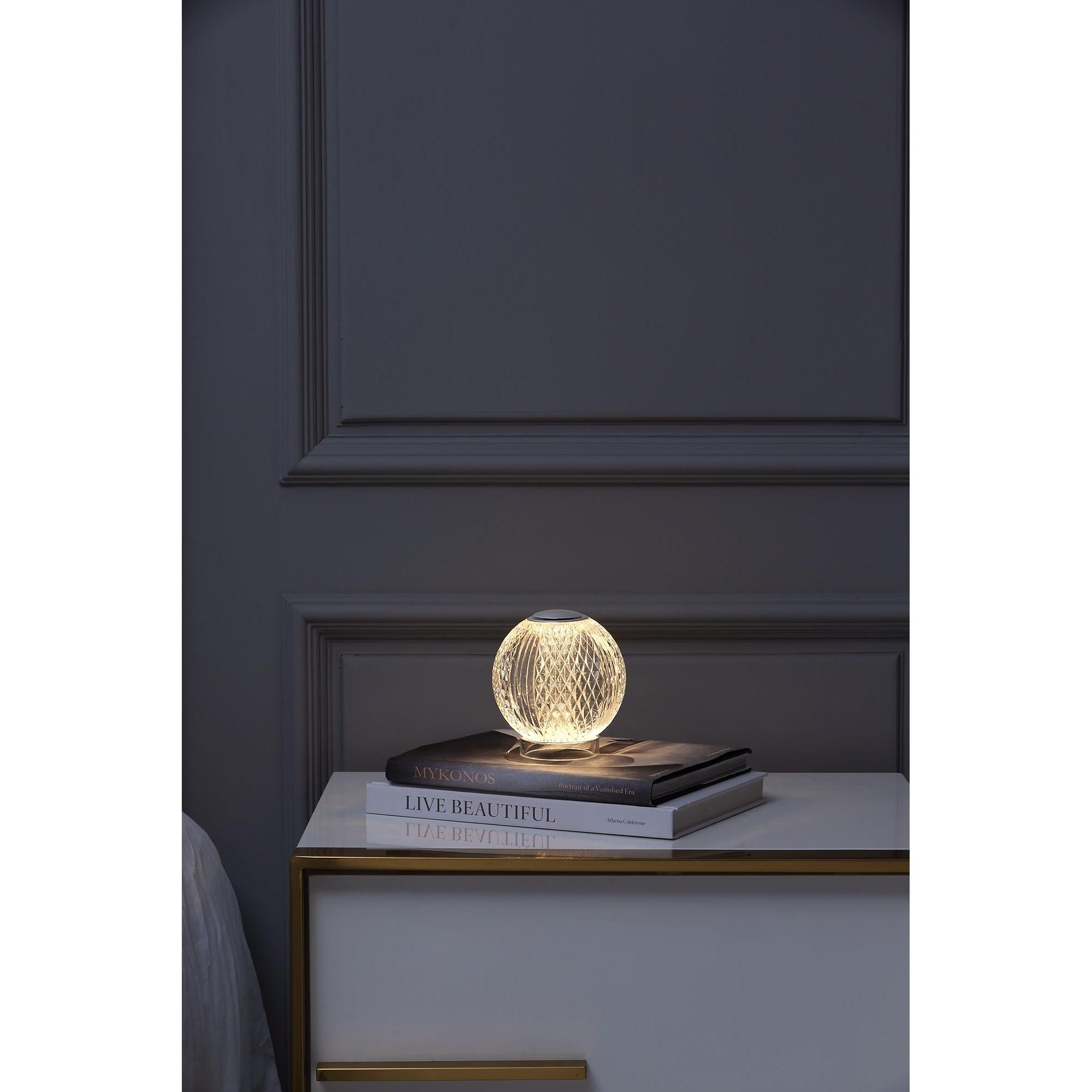 Marni 4-in Polished Nickel LED Table Lamp