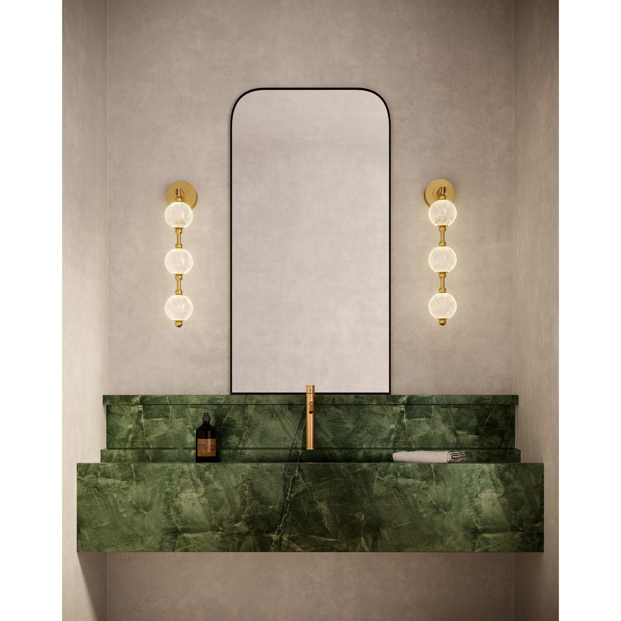 Marni 23-in Natural Brass LED Wall Vanity