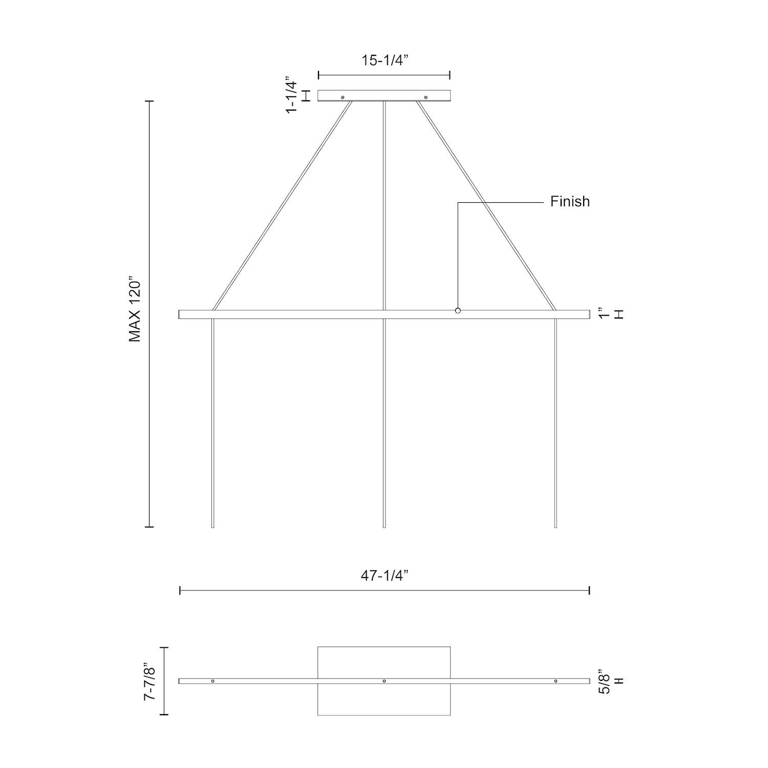 Marquee Graphite Linear Pendant Canopy System