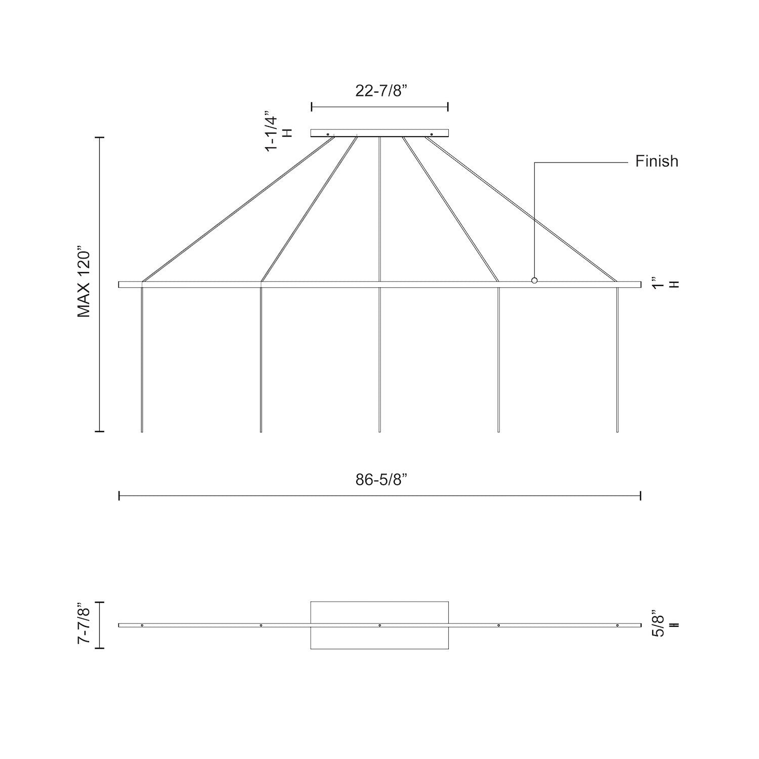 Marquee Black Linear Pendant Canopy System