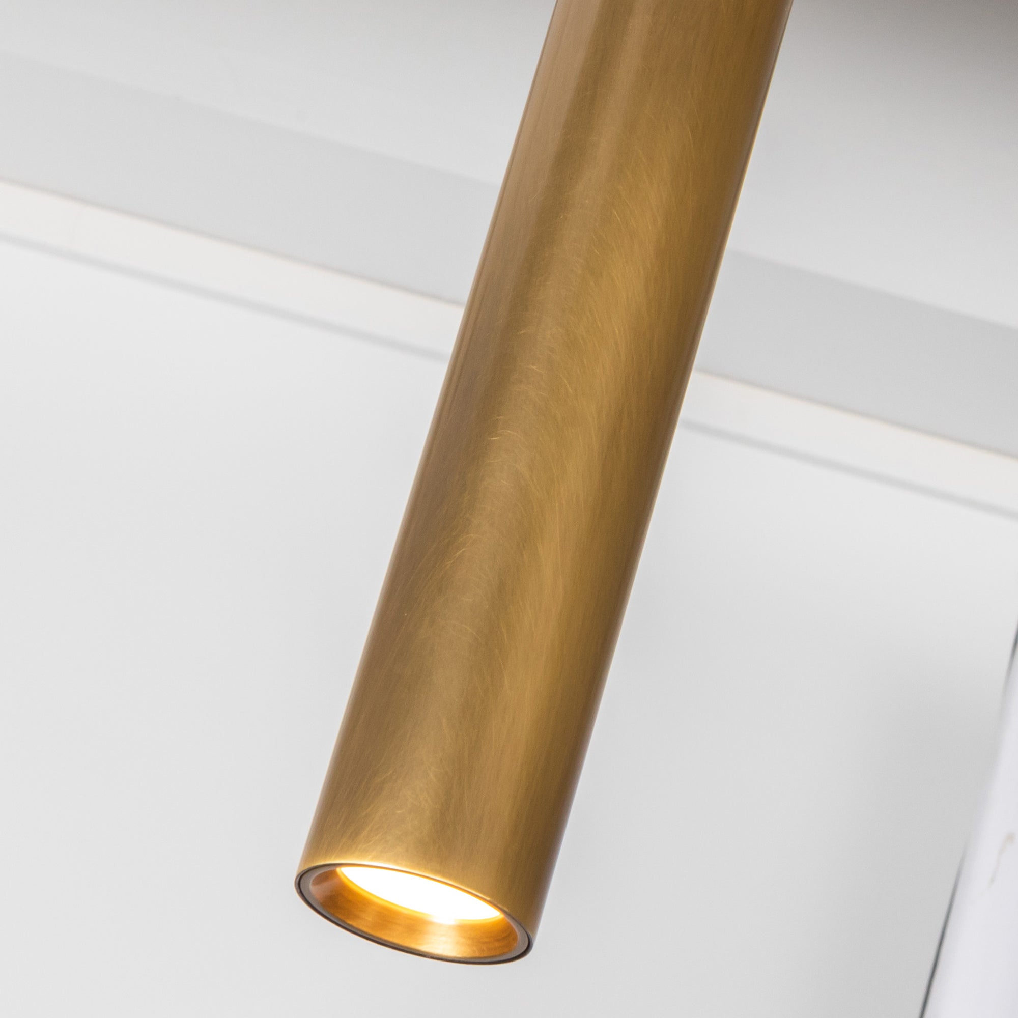 Mason 4-in Vintage Brass LED Linear Pendant